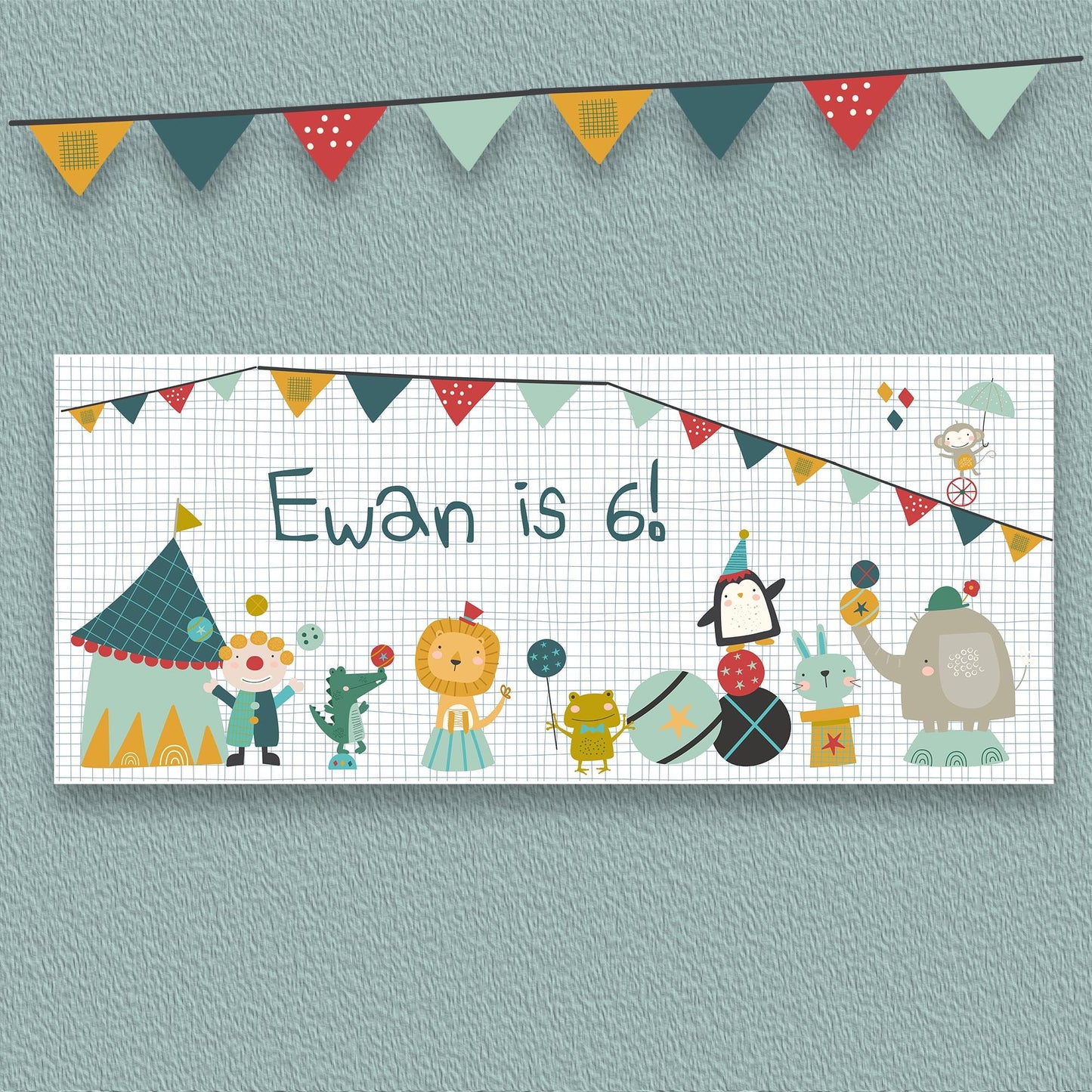 Personalised Circus Birthday Banner – Party Wall Décor