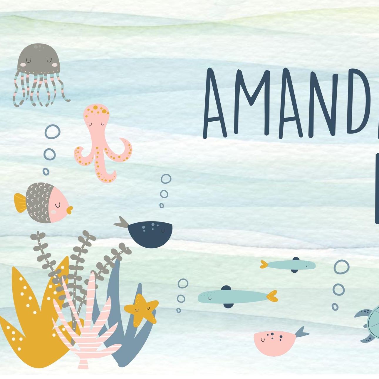 Cute Ocean Life Personalised Birthday Banner – Under‑the‑Sea Theme