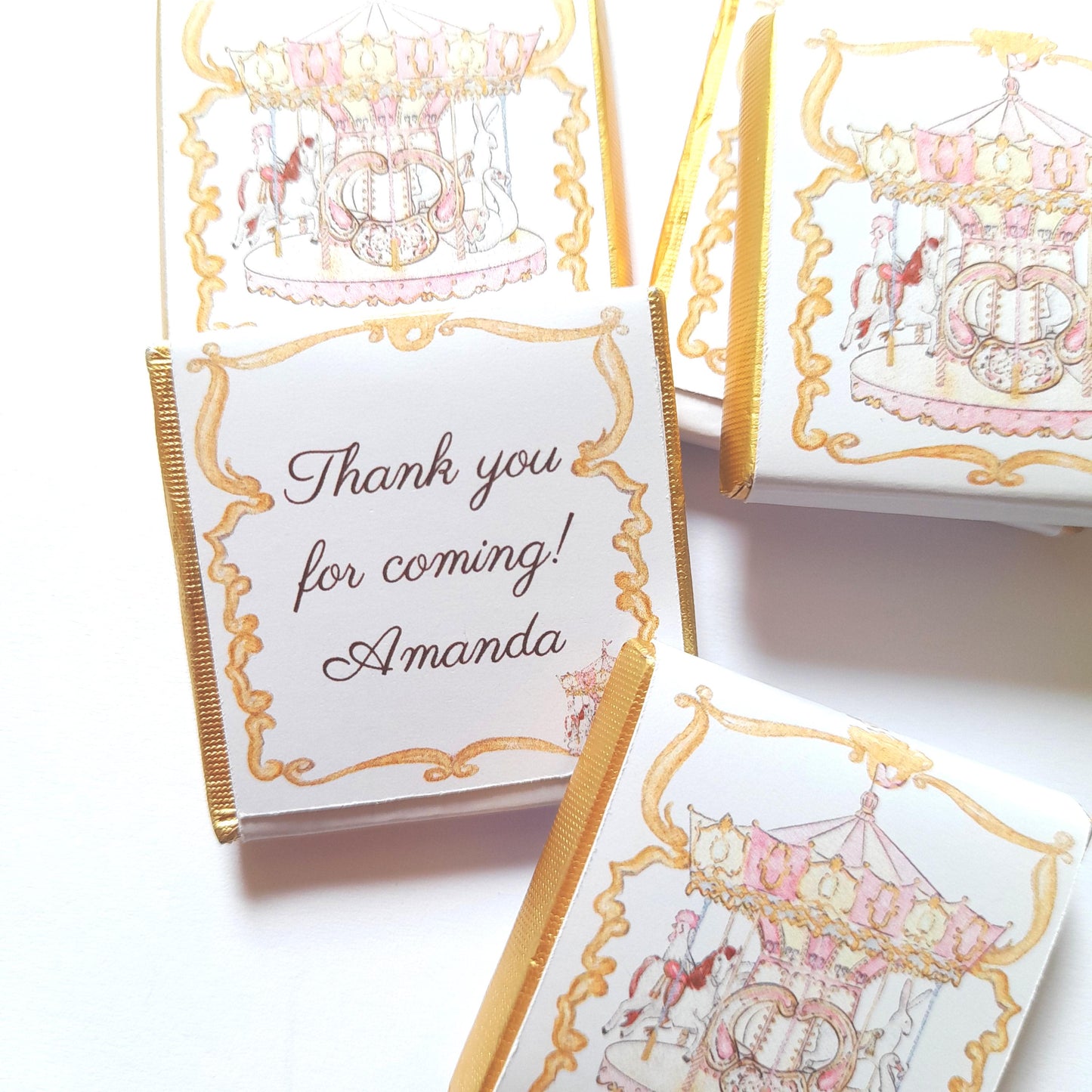 Carousel Chocolate Favours – Personalised Pack of 25
