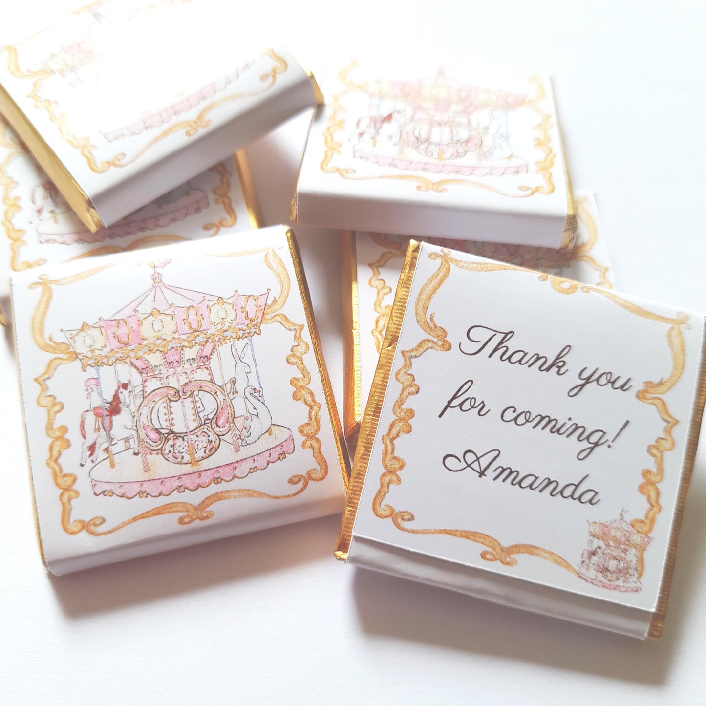 Carousel Chocolate Favours – Personalised Pack of 25