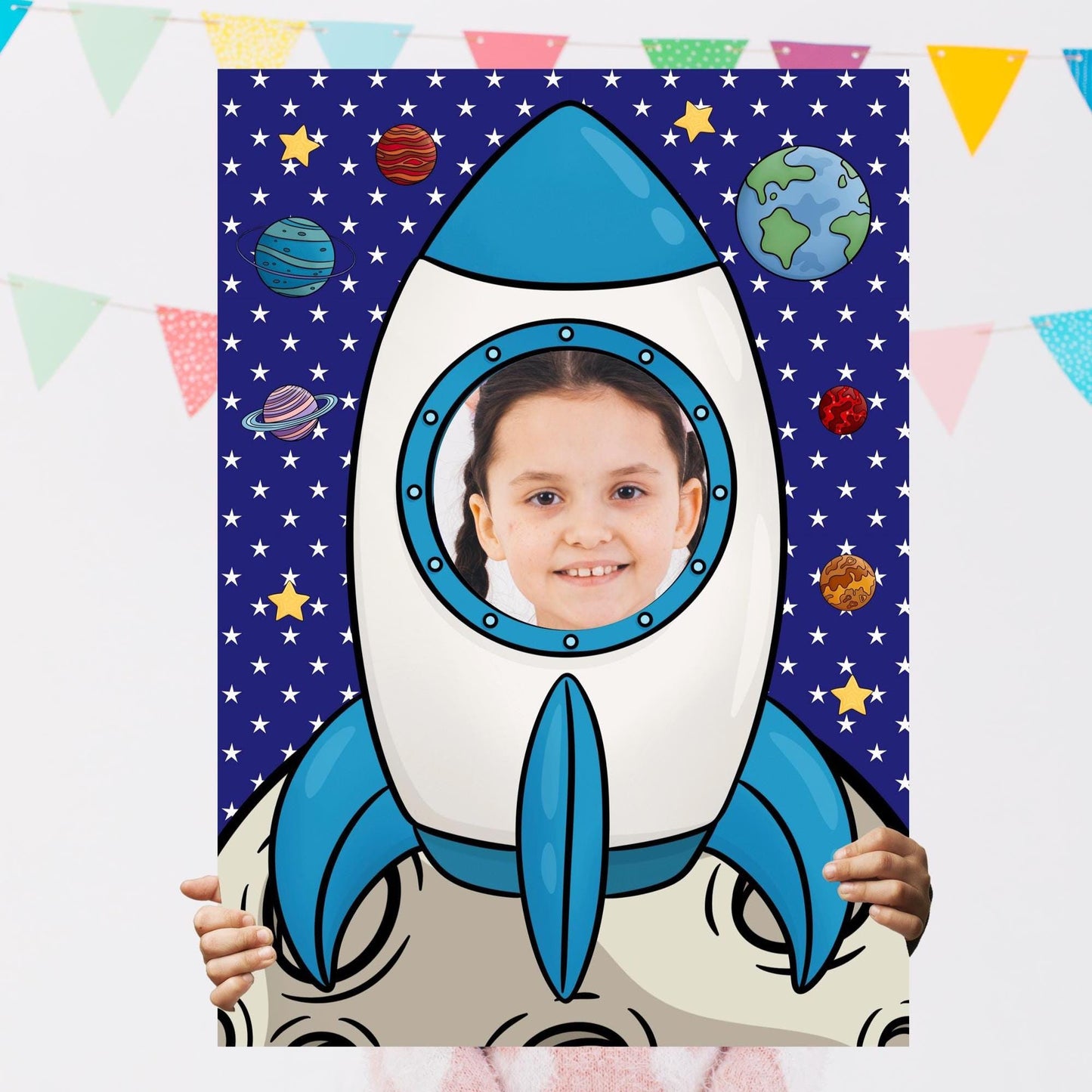 Space Rocket Photo Booth Prop – Outer Space Face Cut-Out (5 mm Foam)