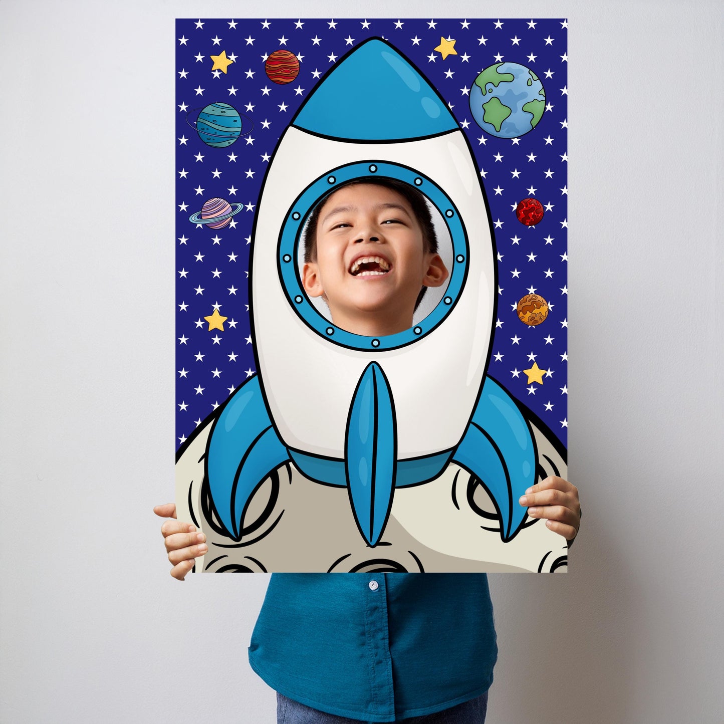 Space Rocket Photo Booth Prop – Outer Space Face Cut-Out (5 mm Foam)