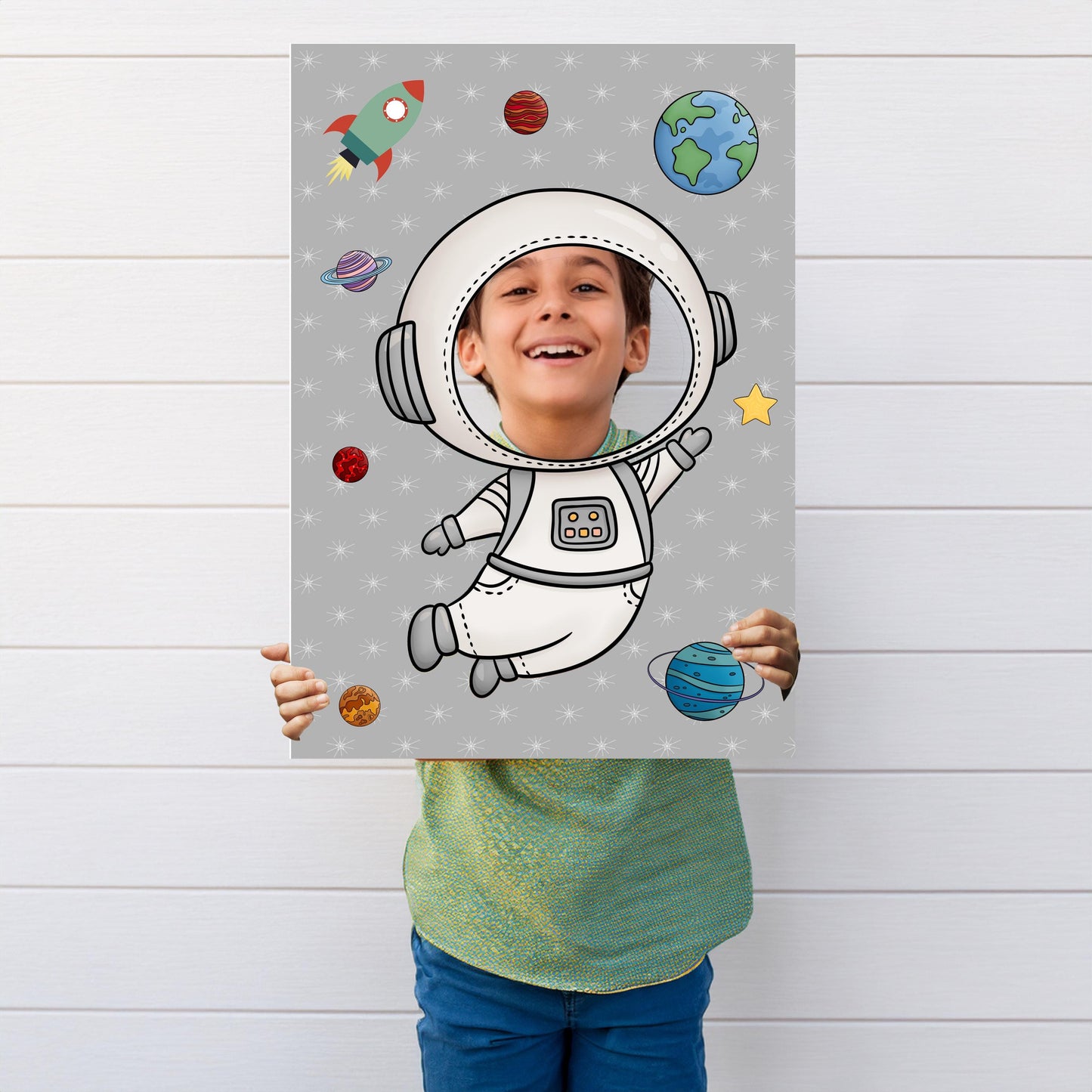 Astronaut Photo Booth Prop – Space Explorer Face Cut-Out (5 mm Foam)