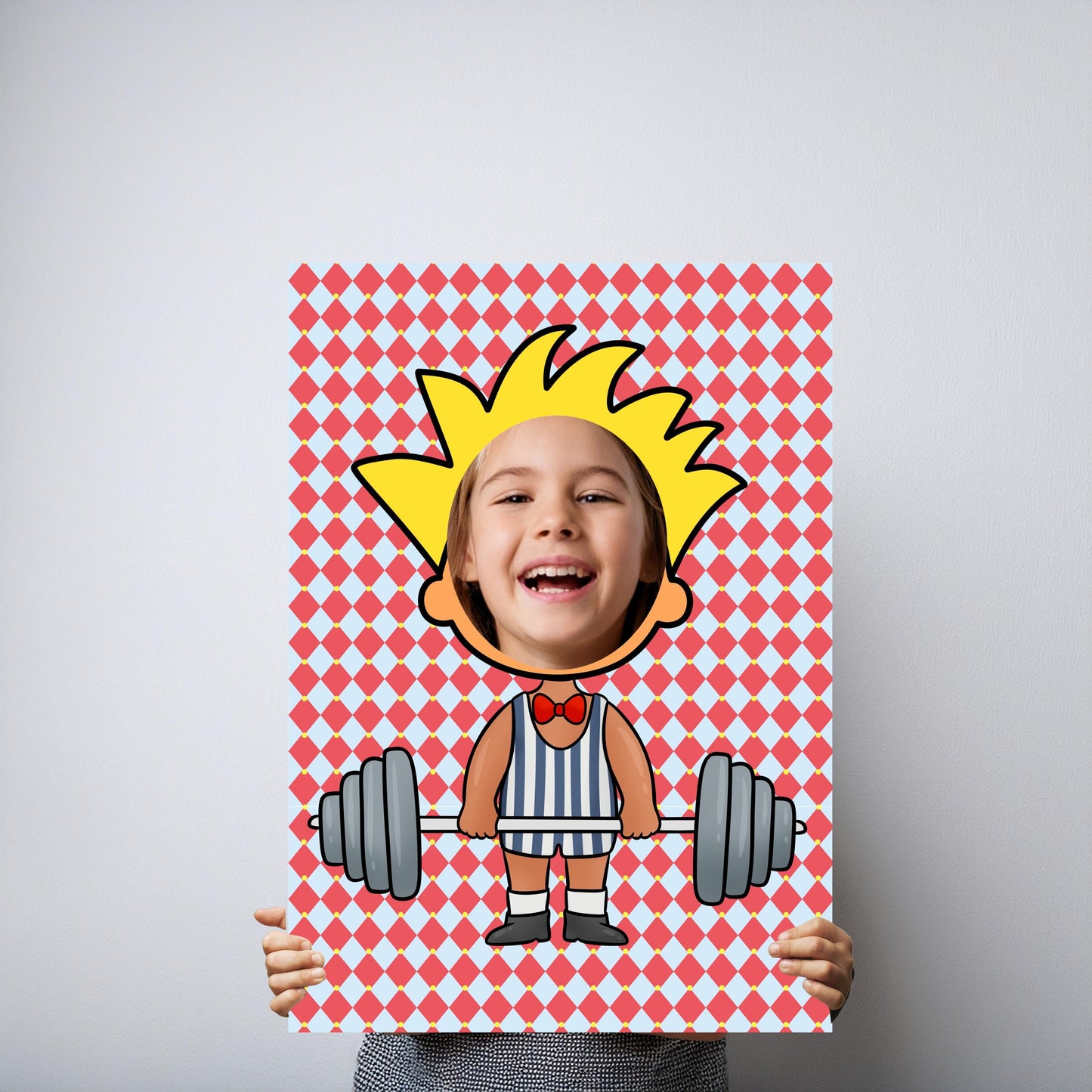 Strongman Photo Booth Prop – Circus Party Face Cut-Out (5 mm Foam)