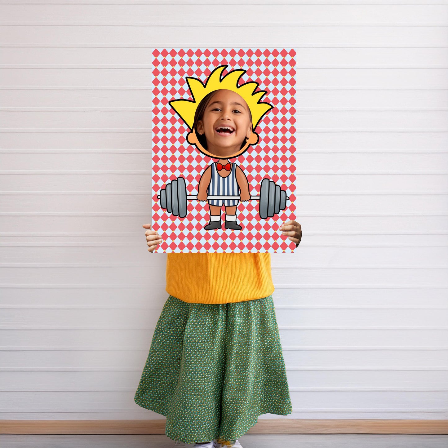 Strongman Photo Booth Prop – Circus Party Face Cut-Out (5 mm Foam)
