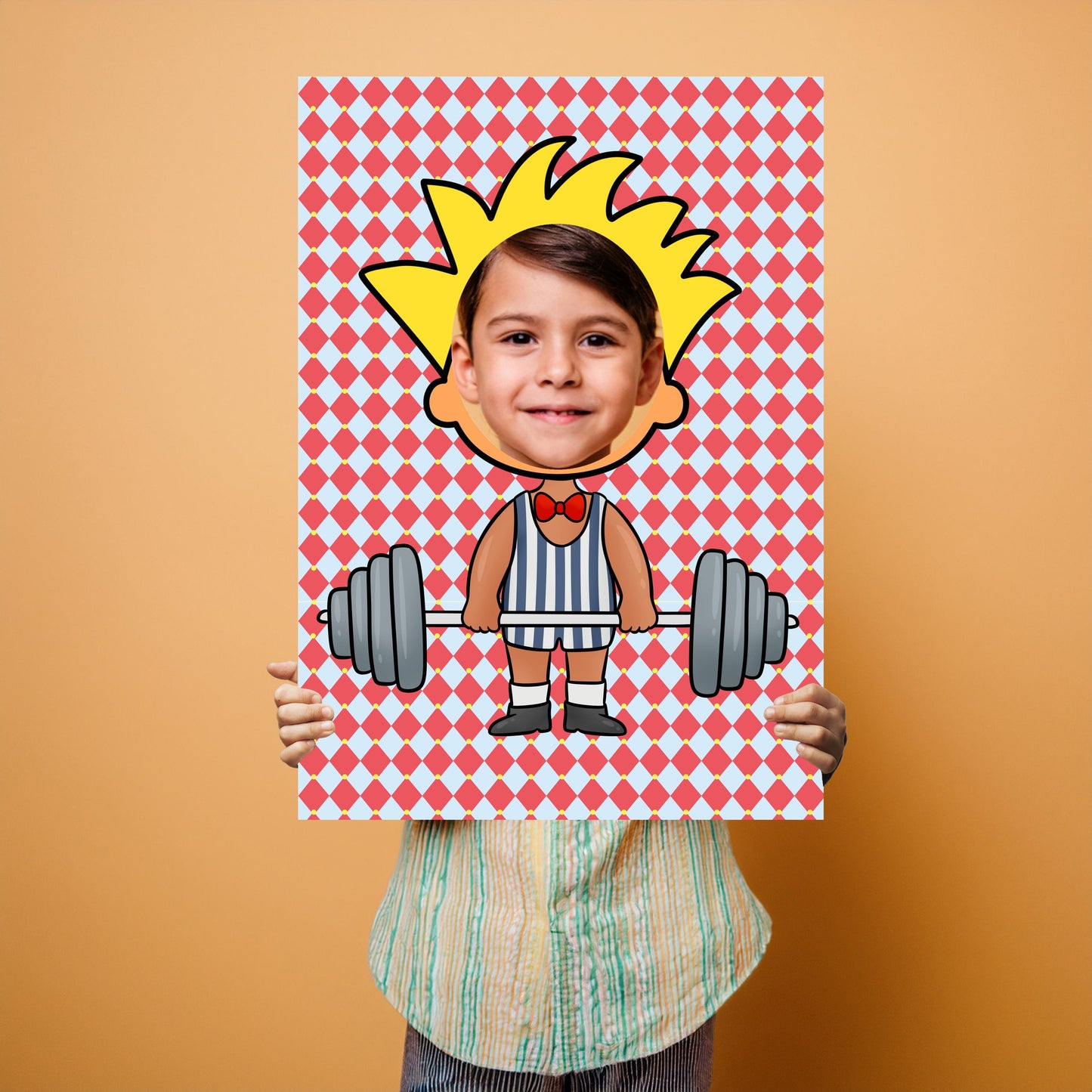 Strongman Photo Booth Prop – Circus Party Face Cut-Out (5 mm Foam)
