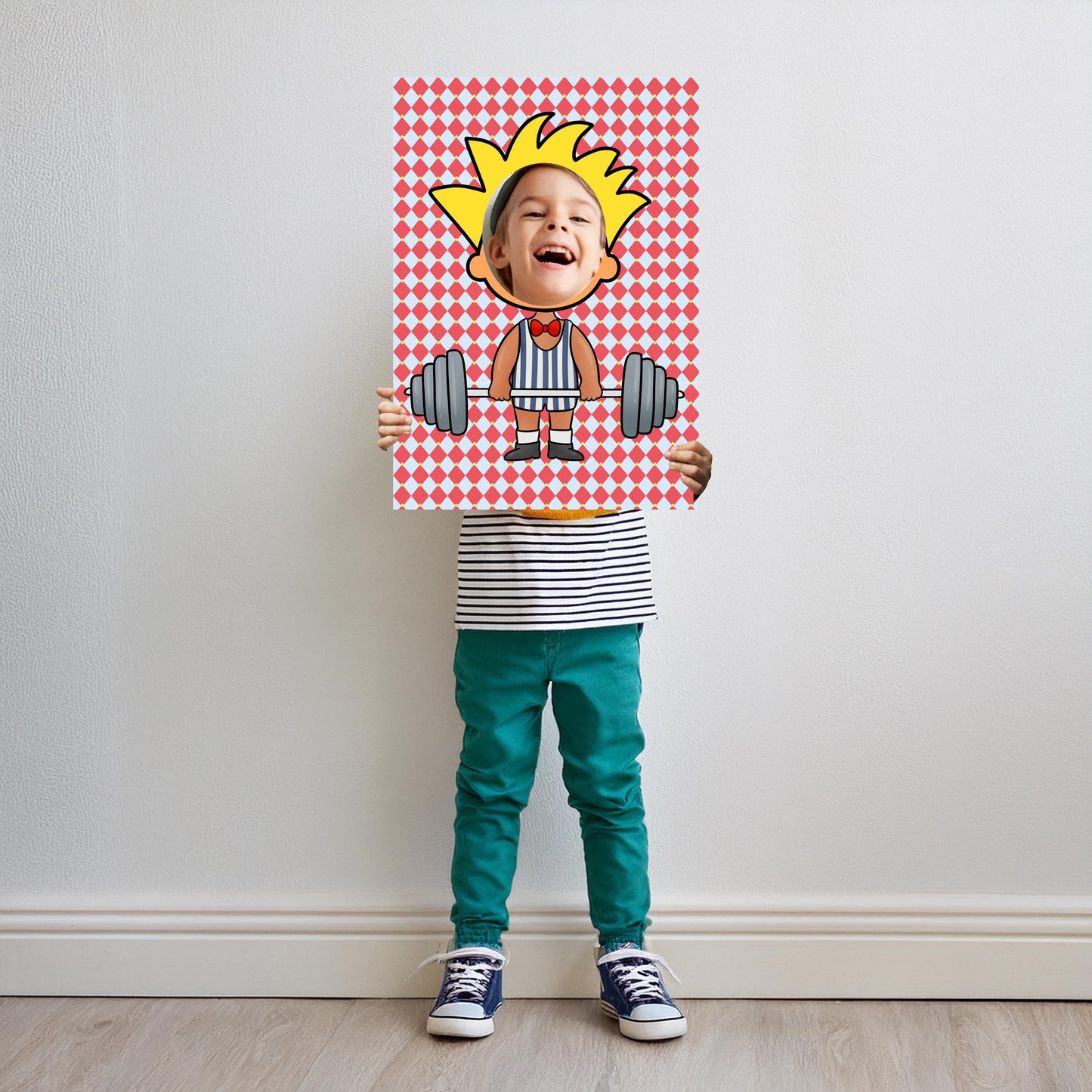 Strongman Photo Booth Prop – Circus Party Face Cut-Out (5 mm Foam)