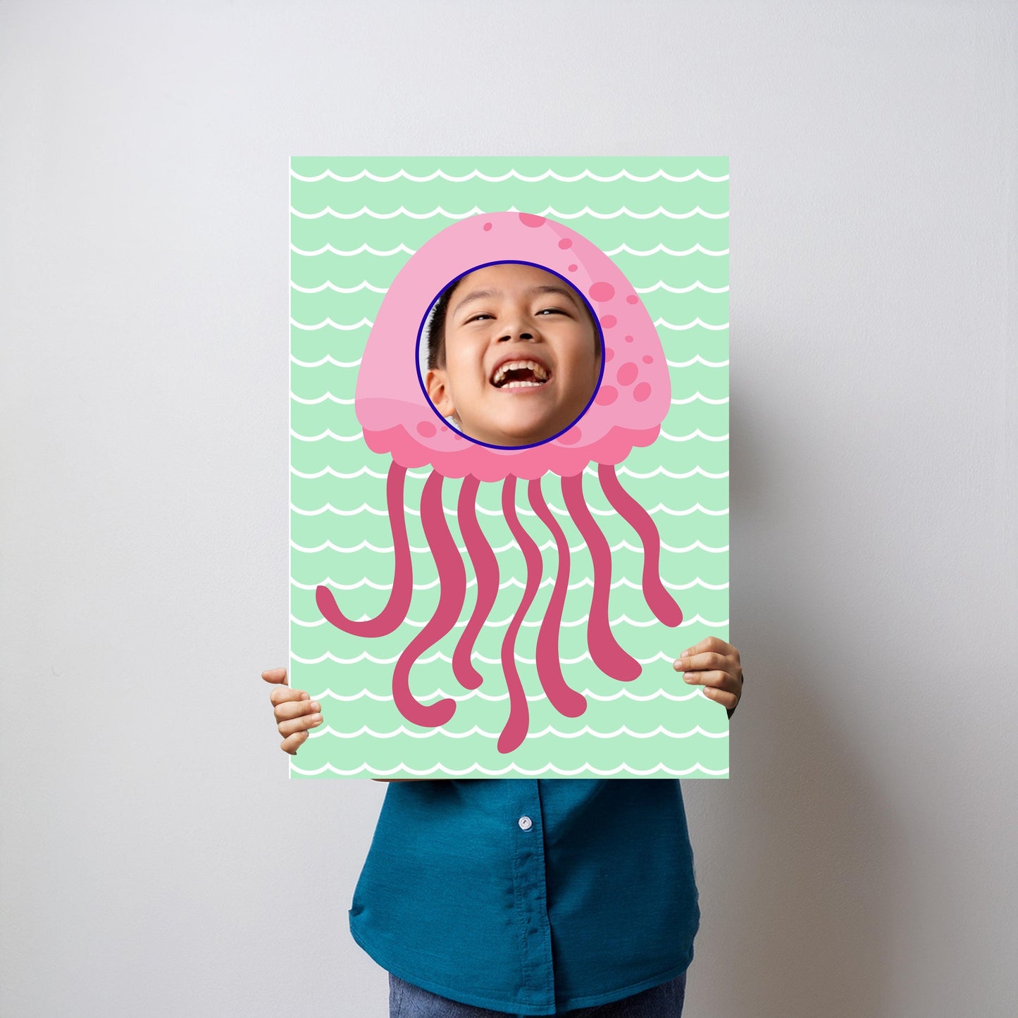 Jellyfish Photo Booth Prop – Under-the-Sea Face Cut-Out (5 mm Foam)