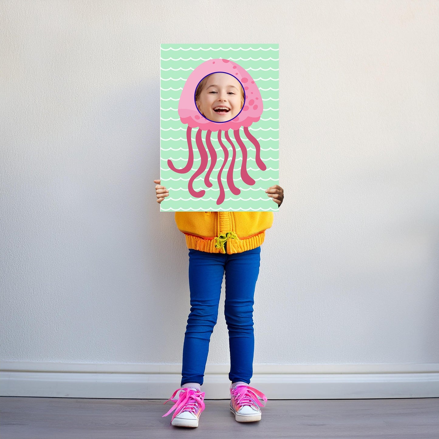 Jellyfish Photo Booth Prop – Under-the-Sea Face Cut-Out (5 mm Foam)