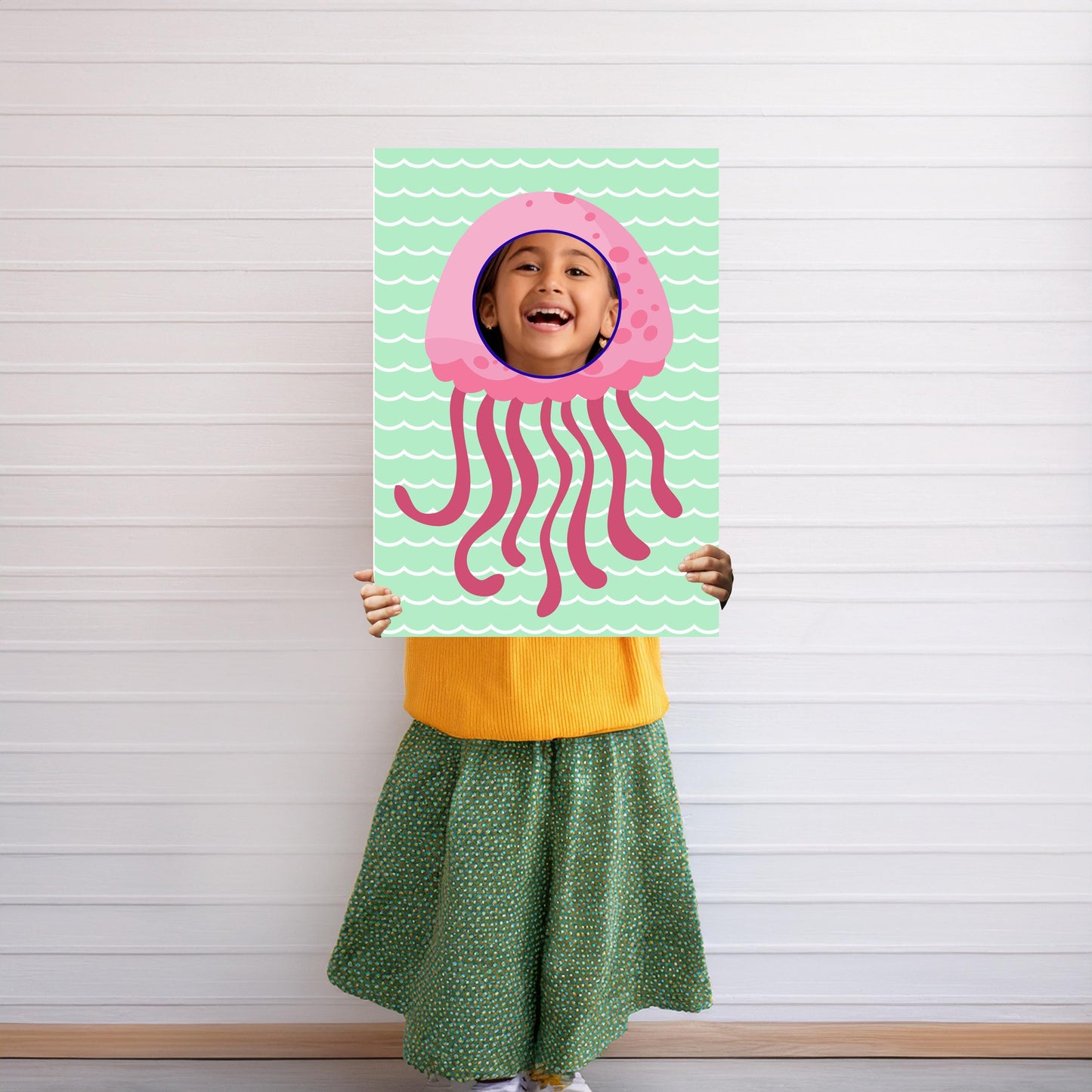 Jellyfish Photo Booth Prop – Under-the-Sea Face Cut-Out (5 mm Foam)