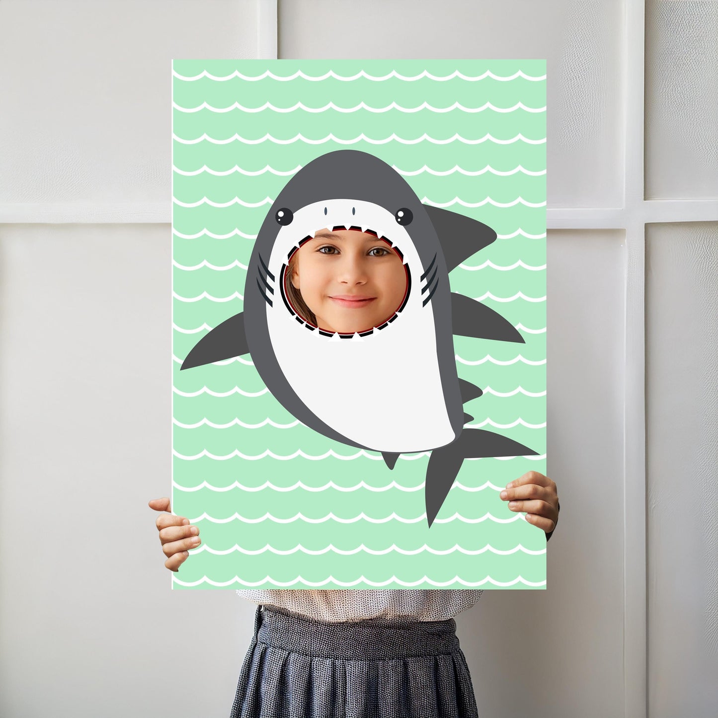 Shark Photo Booth Prop – Under-the-Sea Face Cut-Out (5 mm Foam)