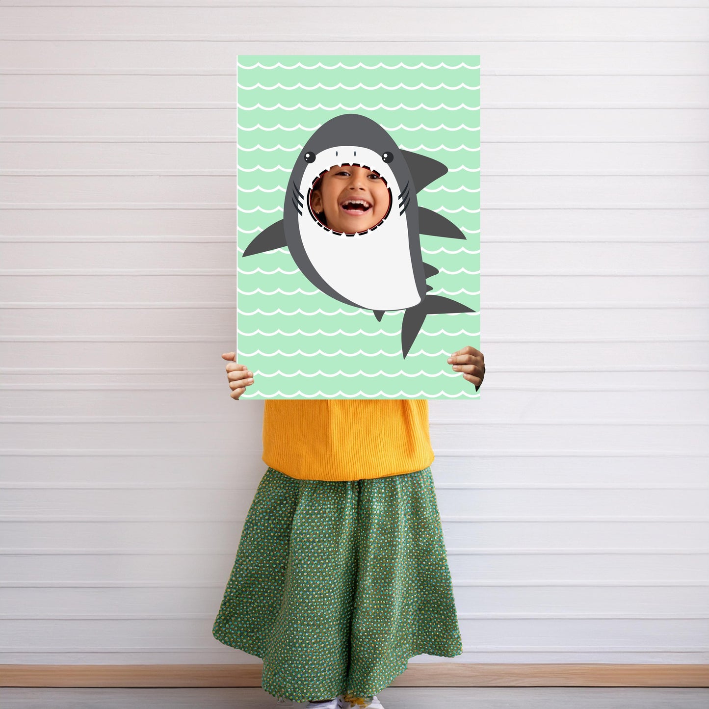Shark Photo Booth Prop – Under-the-Sea Face Cut-Out (5 mm Foam)