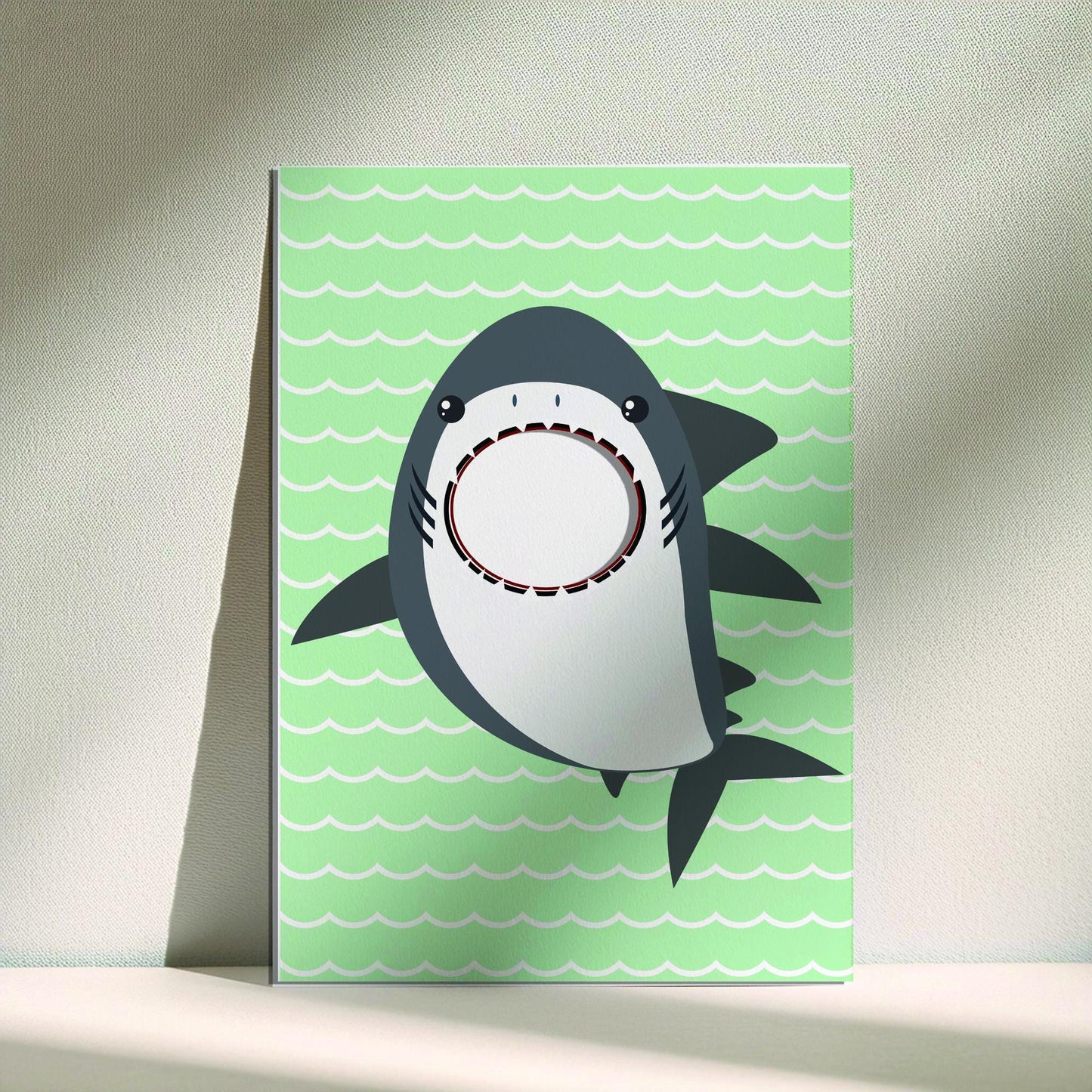 Shark Photo Booth Prop – Under-the-Sea Face Cut-Out (5 mm Foam)