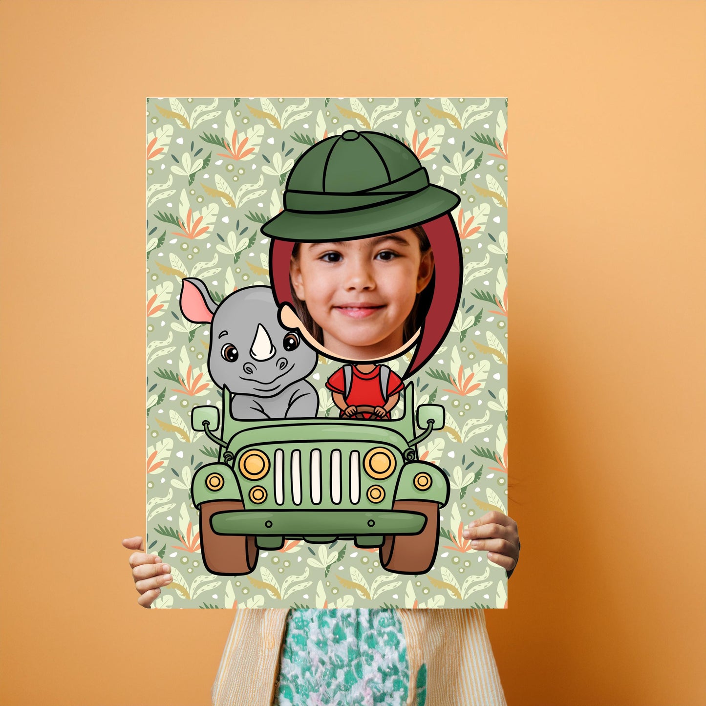 Rhino Safari Photo Booth Prop – Jungle Party Face Cut-Out (5 mm Foam)