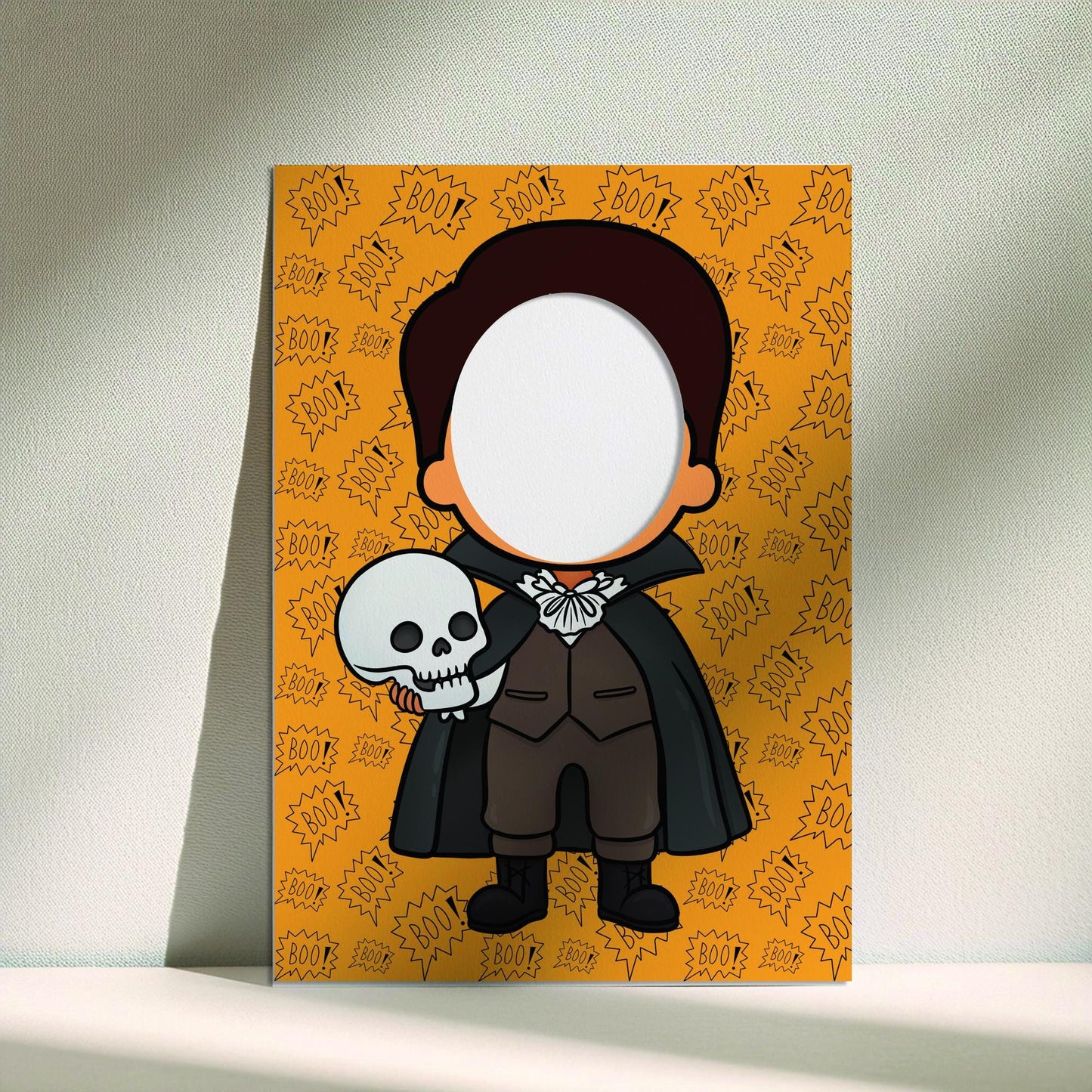Spooky Boy Photo Booth Prop – Halloween Face Cut-Out (5 mm Foam)