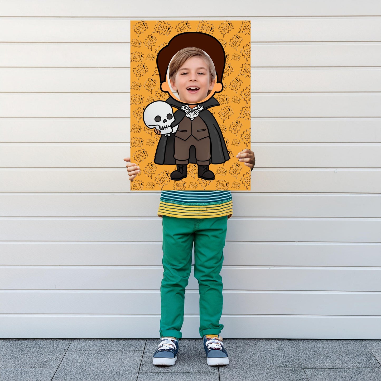 Spooky Boy Photo Booth Prop – Halloween Face Cut-Out (5 mm Foam)