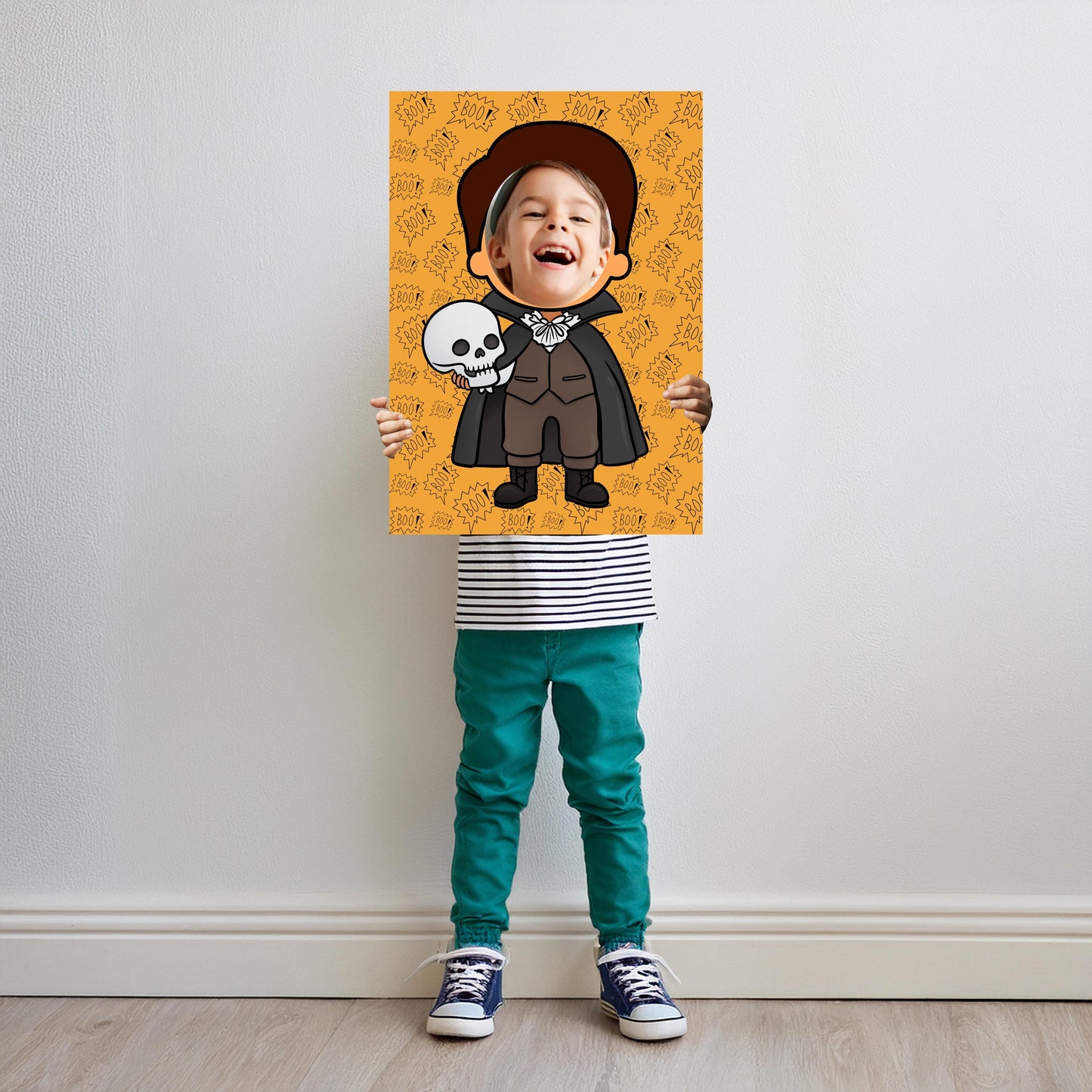 Spooky Boy Photo Booth Prop – Halloween Face Cut-Out (5 mm Foam)