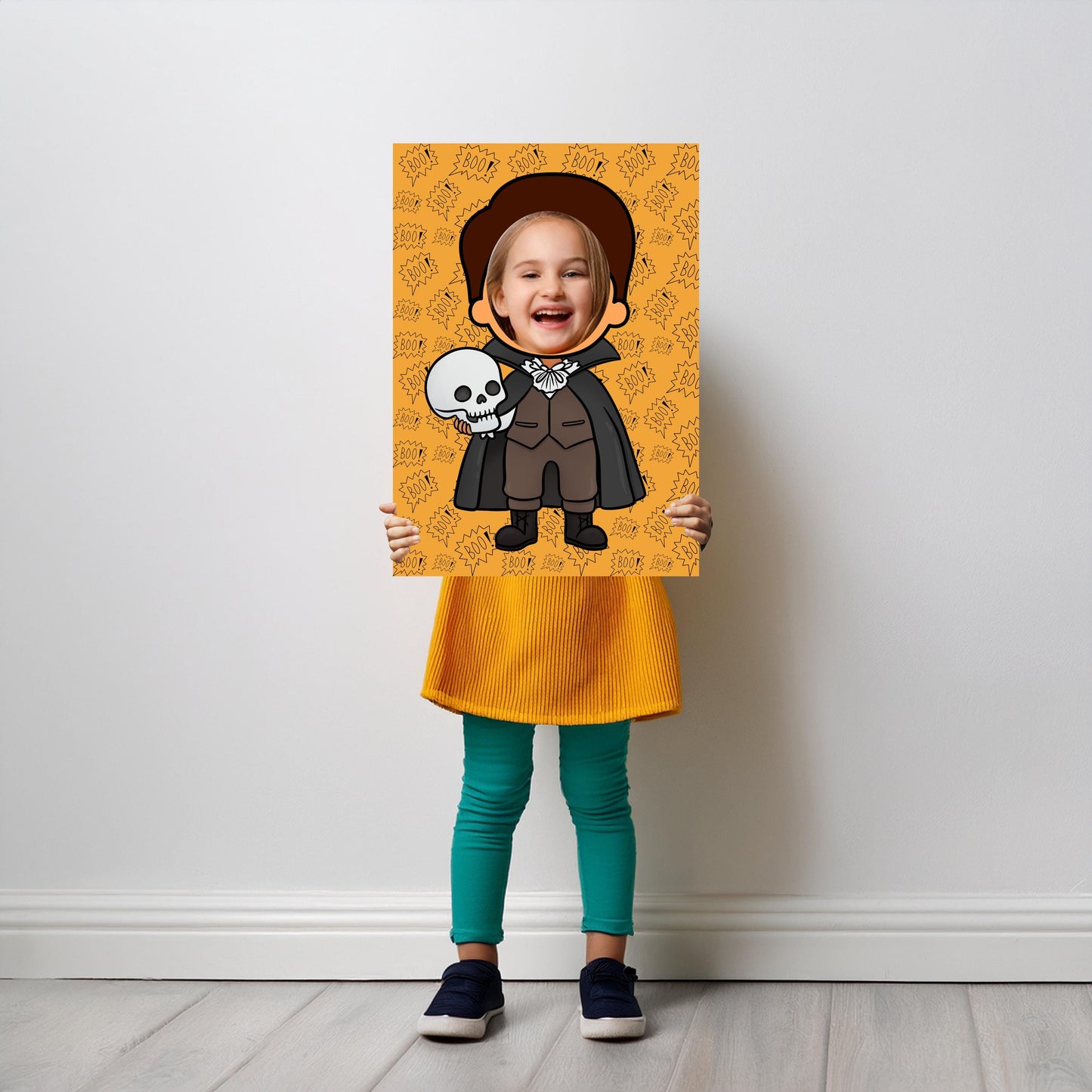 Spooky Boy Photo Booth Prop – Halloween Face Cut-Out (5 mm Foam)