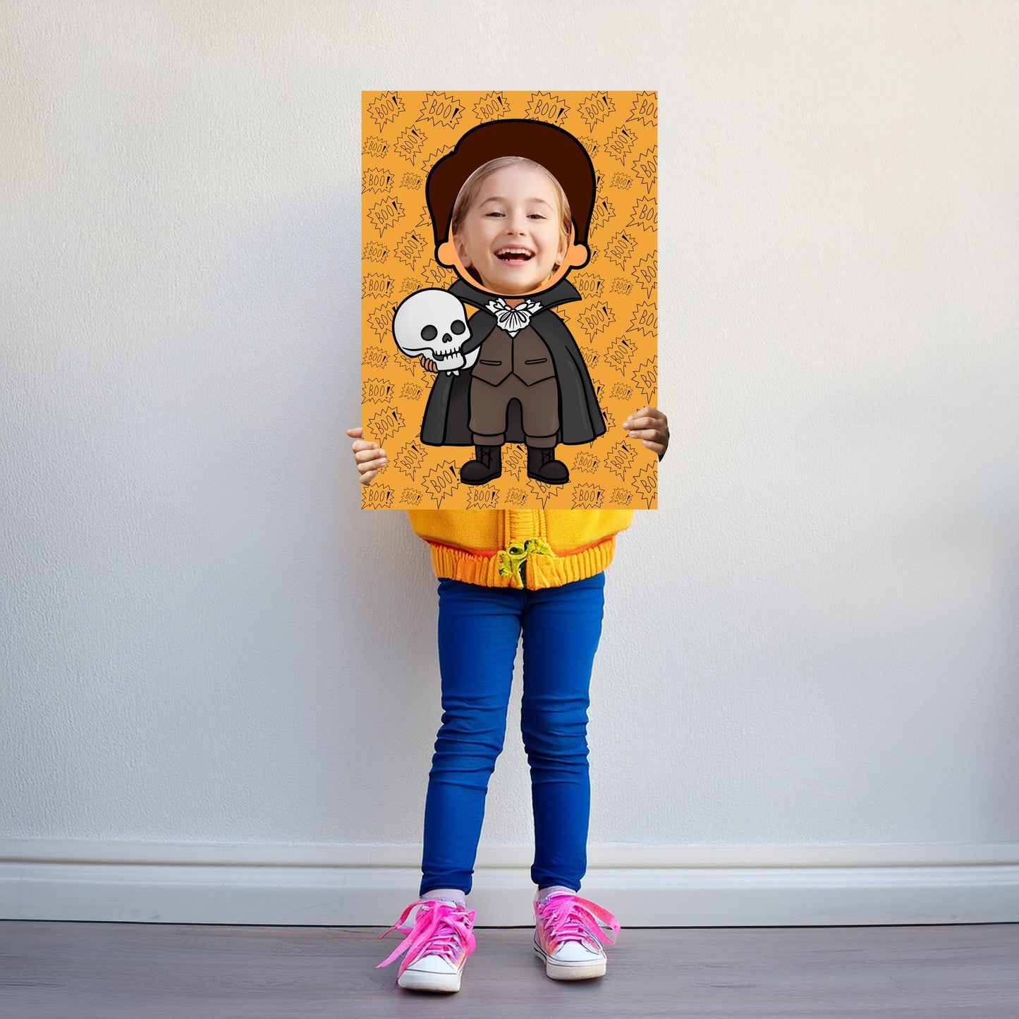 Spooky Boy Photo Booth Prop – Halloween Face Cut-Out (5 mm Foam)