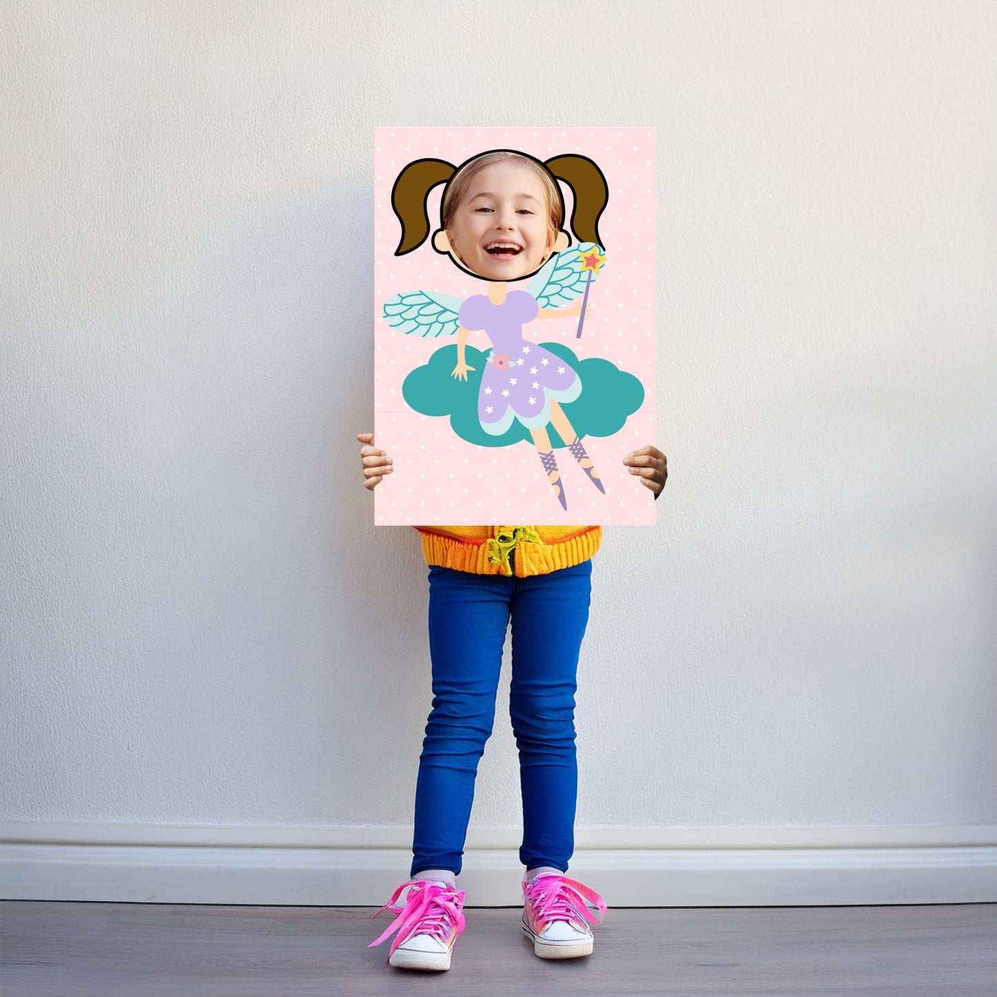 Fairy Girl Photo Booth Prop – Magical Birthday Face Cut-Out (5 mm Foam)