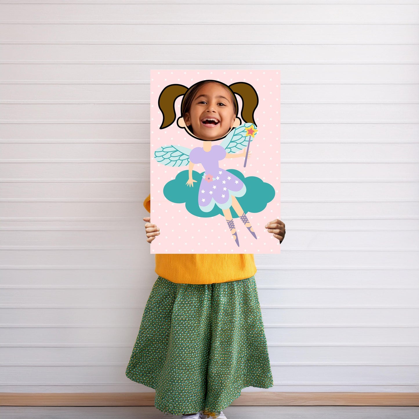 Fairy Girl Photo Booth Prop – Magical Birthday Face Cut-Out (5 mm Foam)