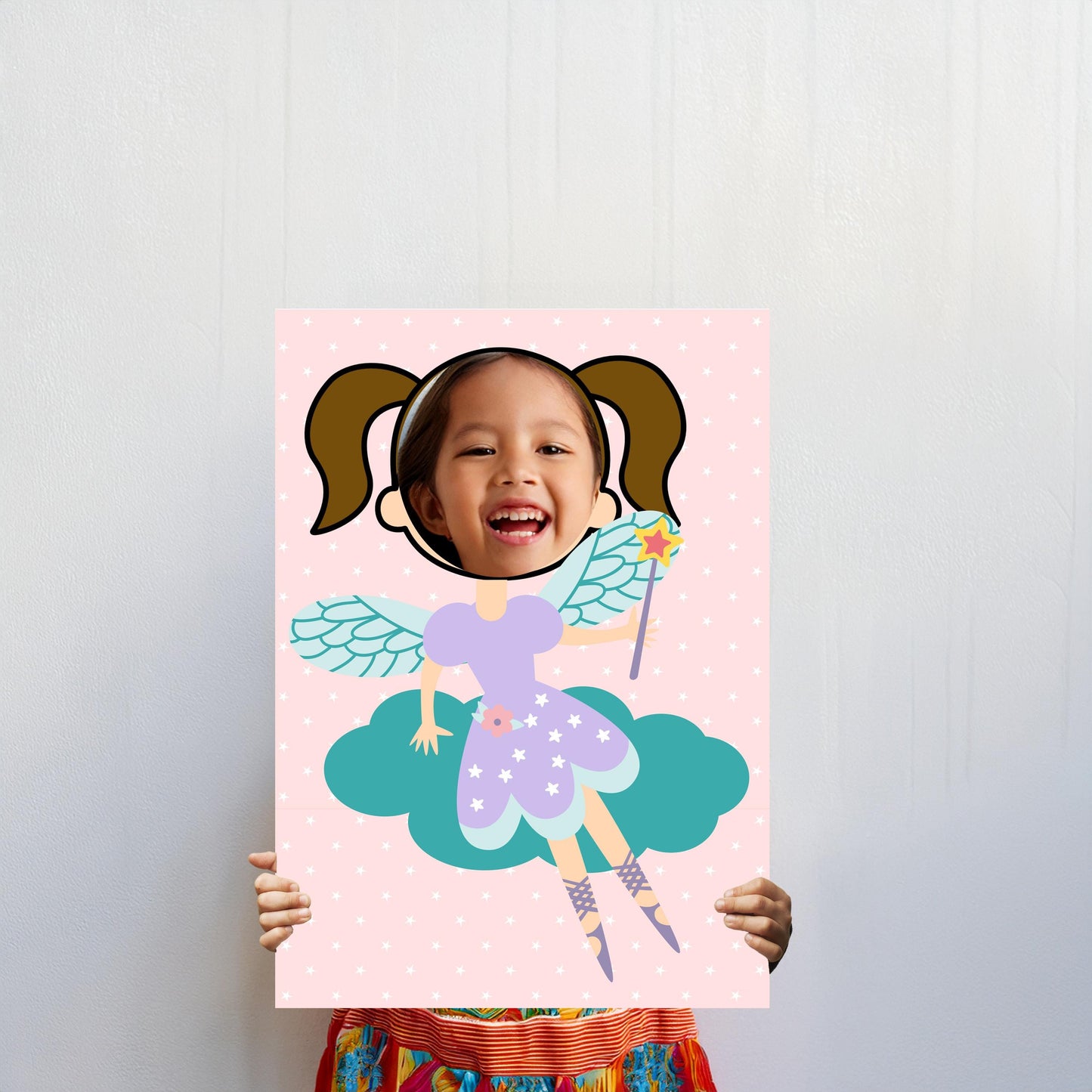 Fairy Girl Photo Booth Prop – Magical Birthday Face Cut-Out (5 mm Foam)