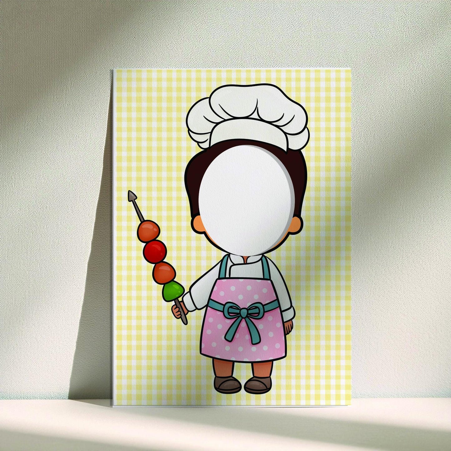 Chef Boy Photo Booth Prop – Kids’ Cooking Party Face Cut-Out (5 mm Foam)