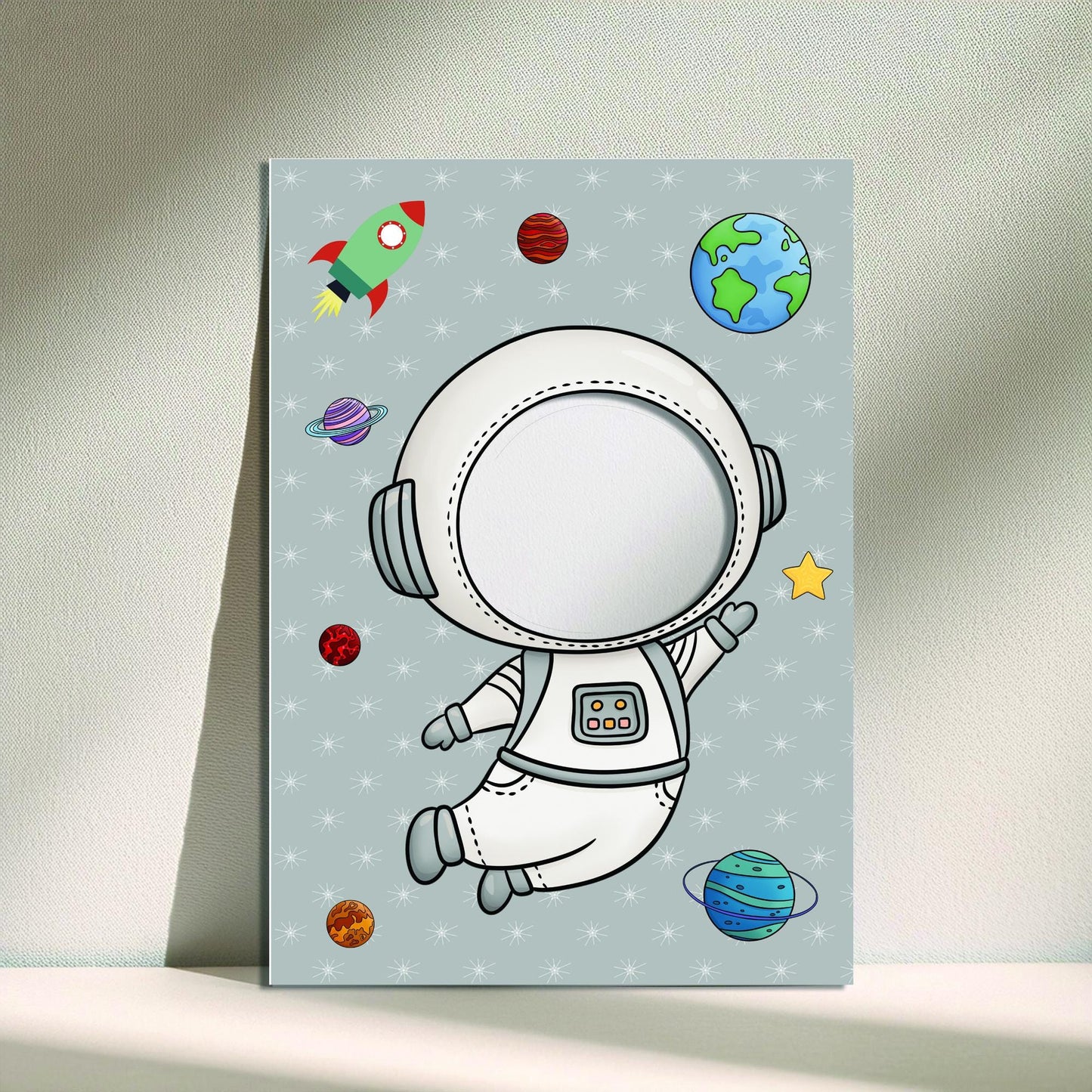Astronaut Photo Booth Prop – Space Explorer Face Cut-Out (5 mm Foam)