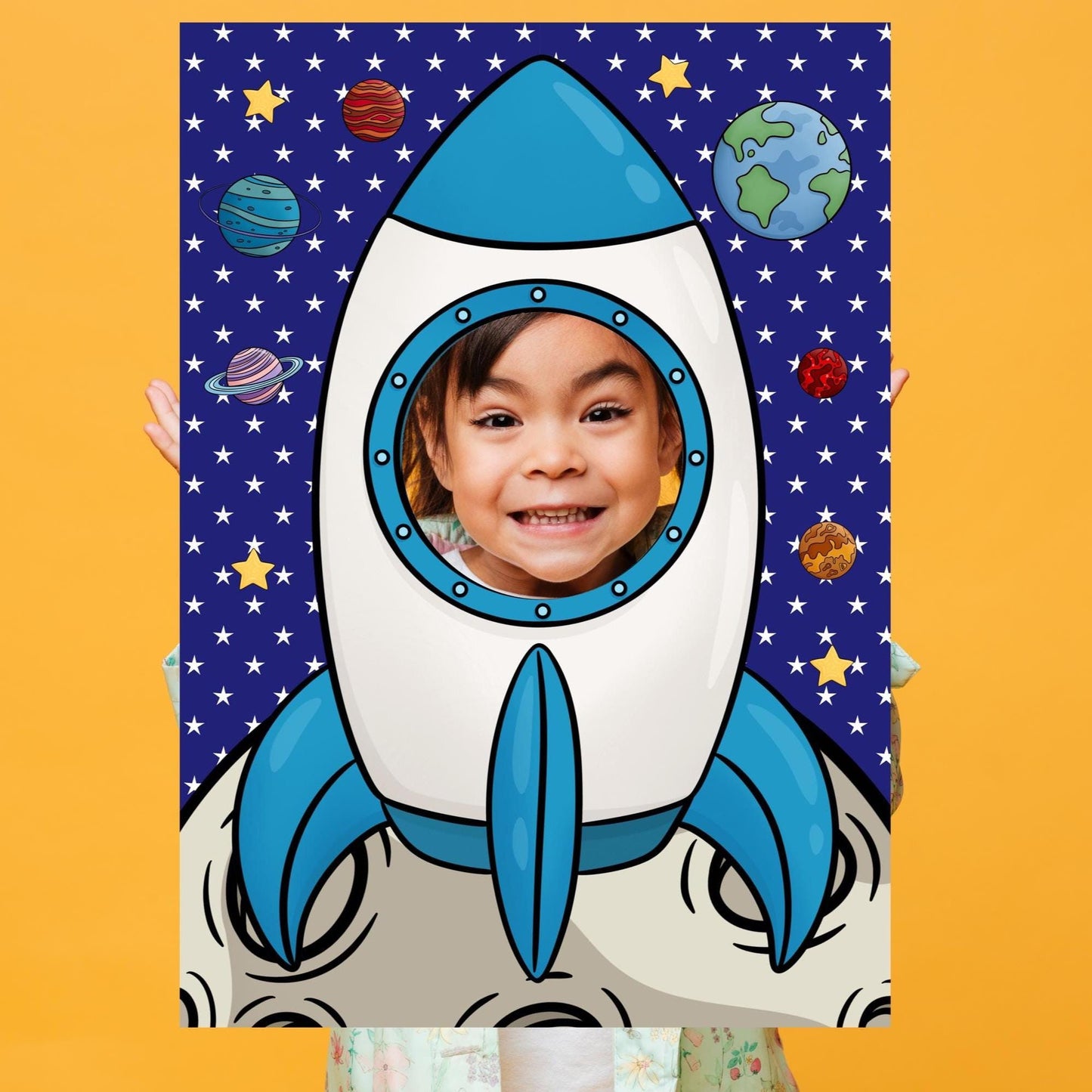 Space Rocket Photo Booth Prop – Outer Space Face Cut-Out (5 mm Foam)