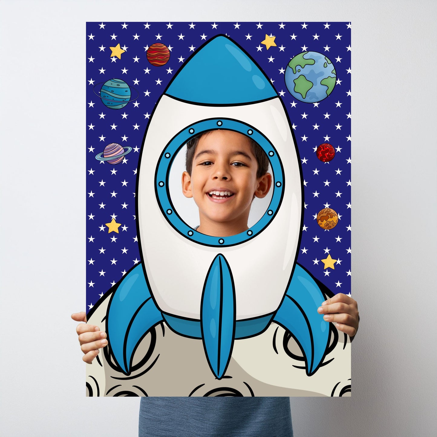 Space Rocket Photo Booth Prop – Outer Space Face Cut-Out (5 mm Foam)