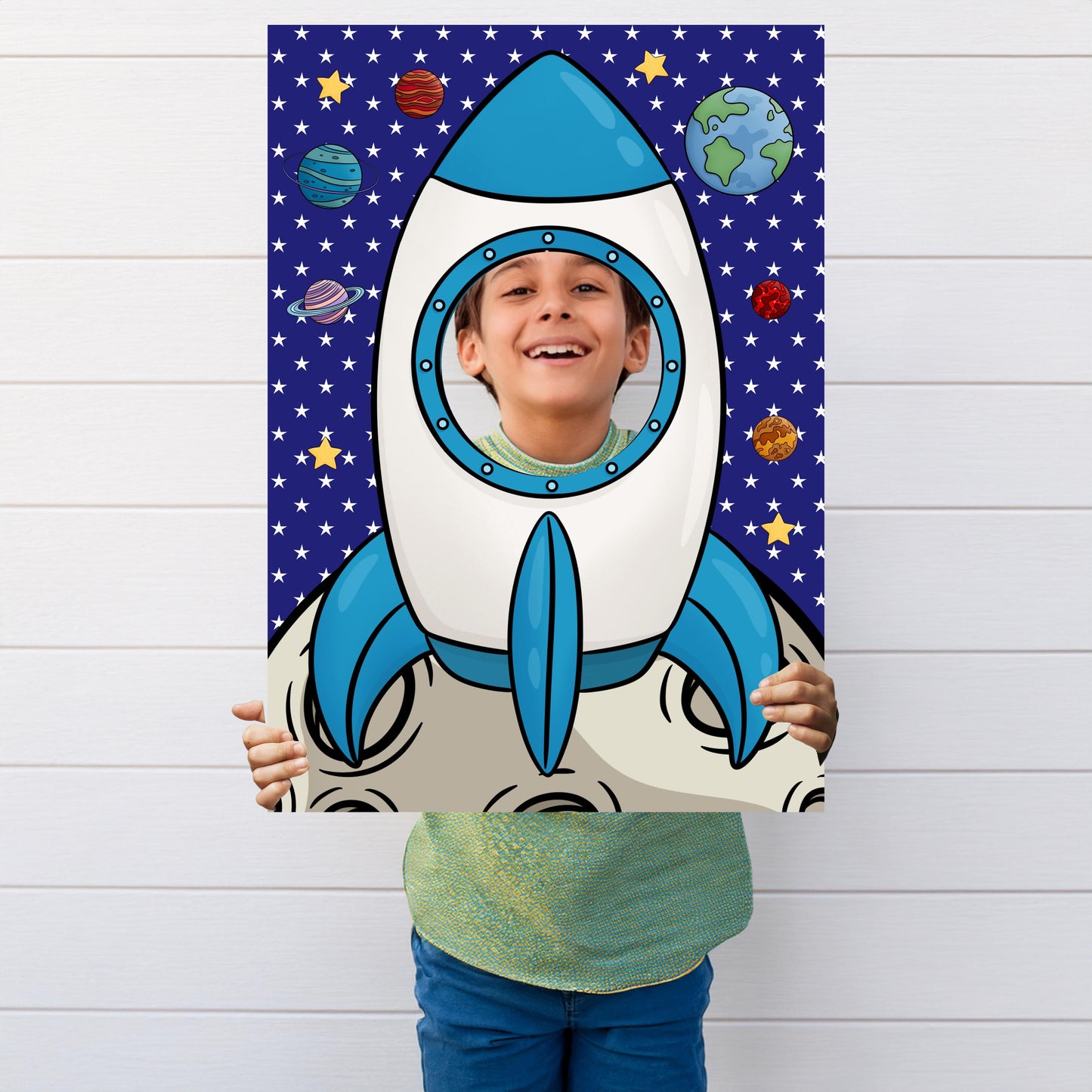 Space Rocket Photo Booth Prop – Outer Space Face Cut-Out (5 mm Foam)