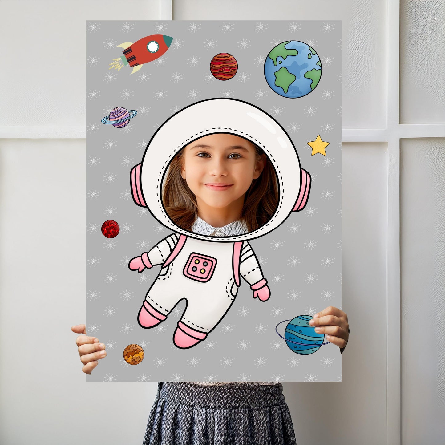Astronaut Photo Booth Prop – Space Explorer Face Cut-Out (5 mm Foam)