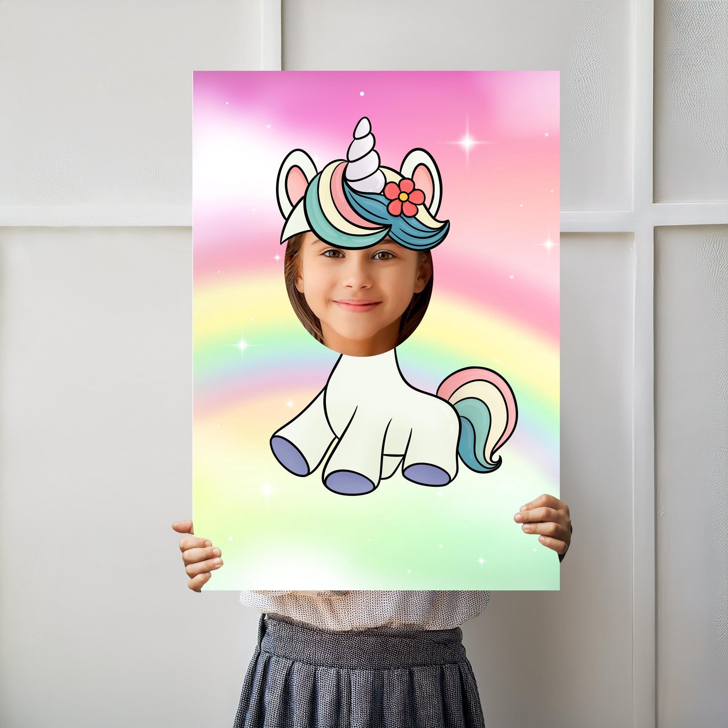 Unicorn Photo Booth Prop – Fairy Tale Face Cut-Out (5 mm Foam)