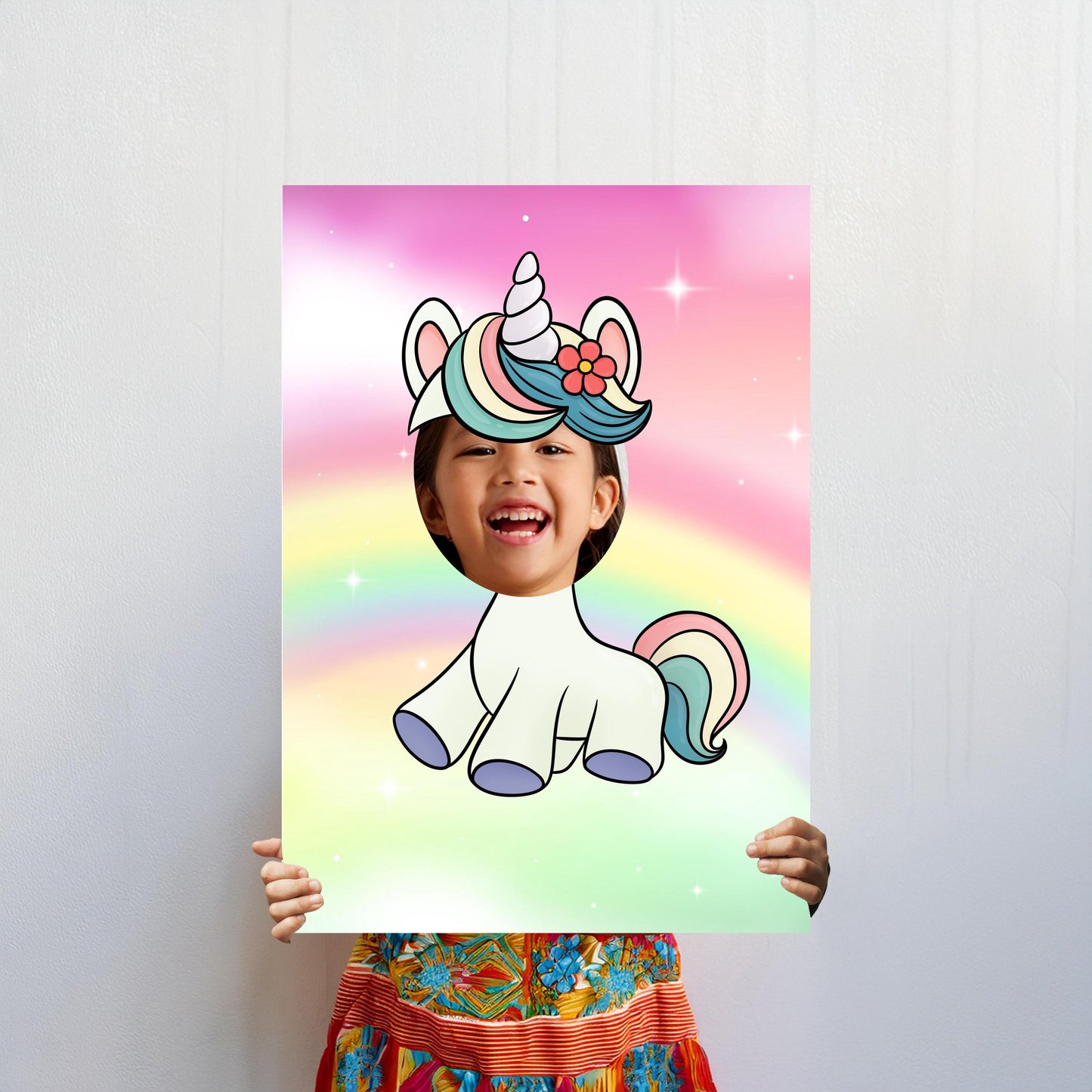 Unicorn Photo Booth Prop – Fairy Tale Face Cut-Out (5 mm Foam)