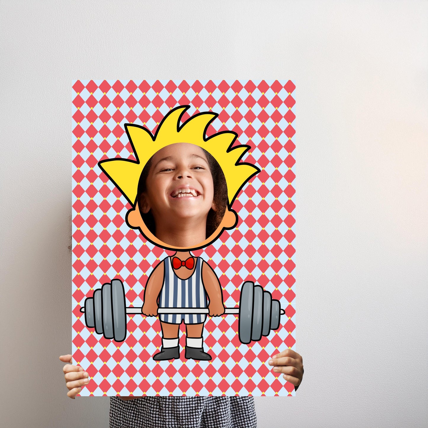 Strongman Photo Booth Prop – Circus Party Face Cut-Out (5 mm Foam)