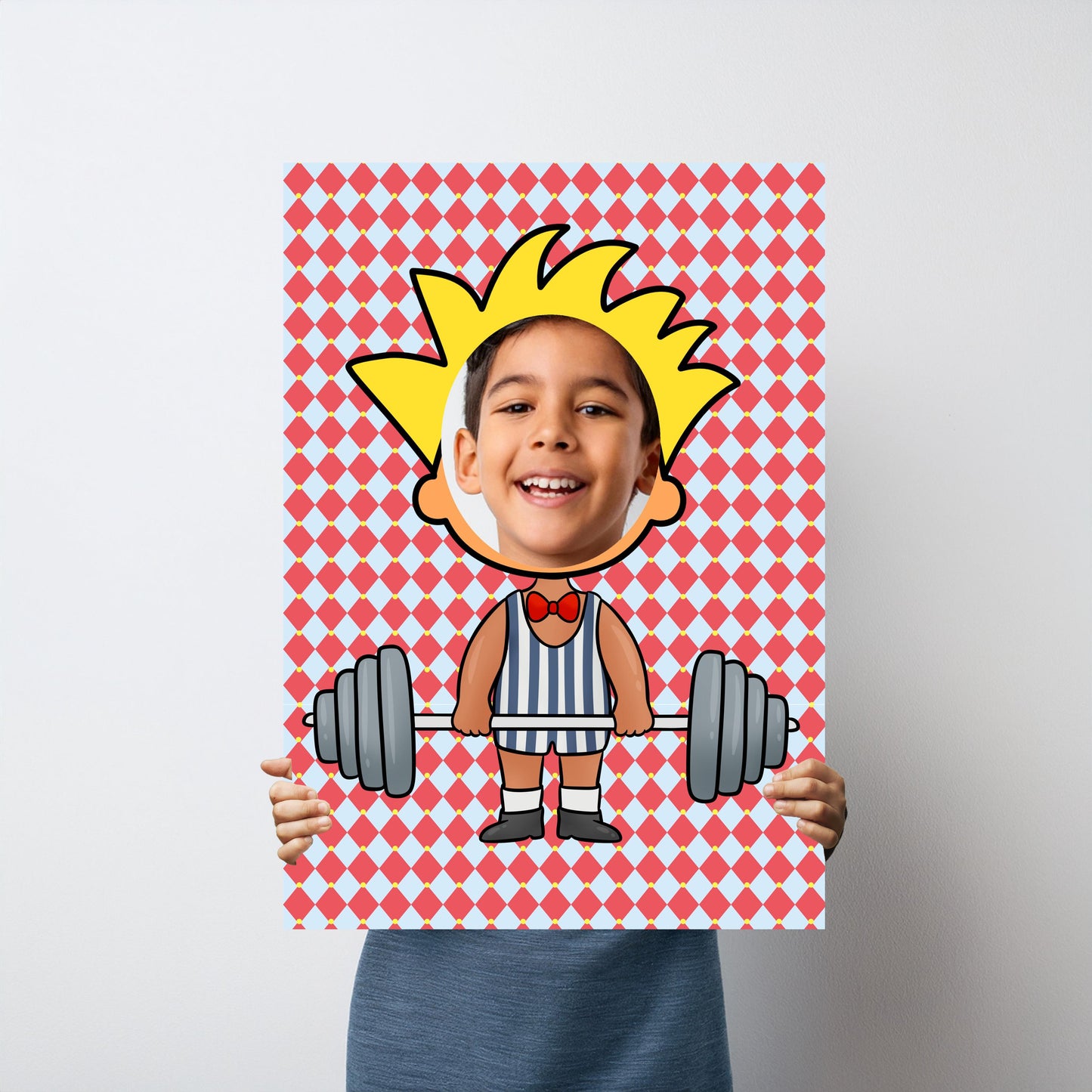 Strongman Photo Booth Prop – Circus Party Face Cut-Out (5 mm Foam)