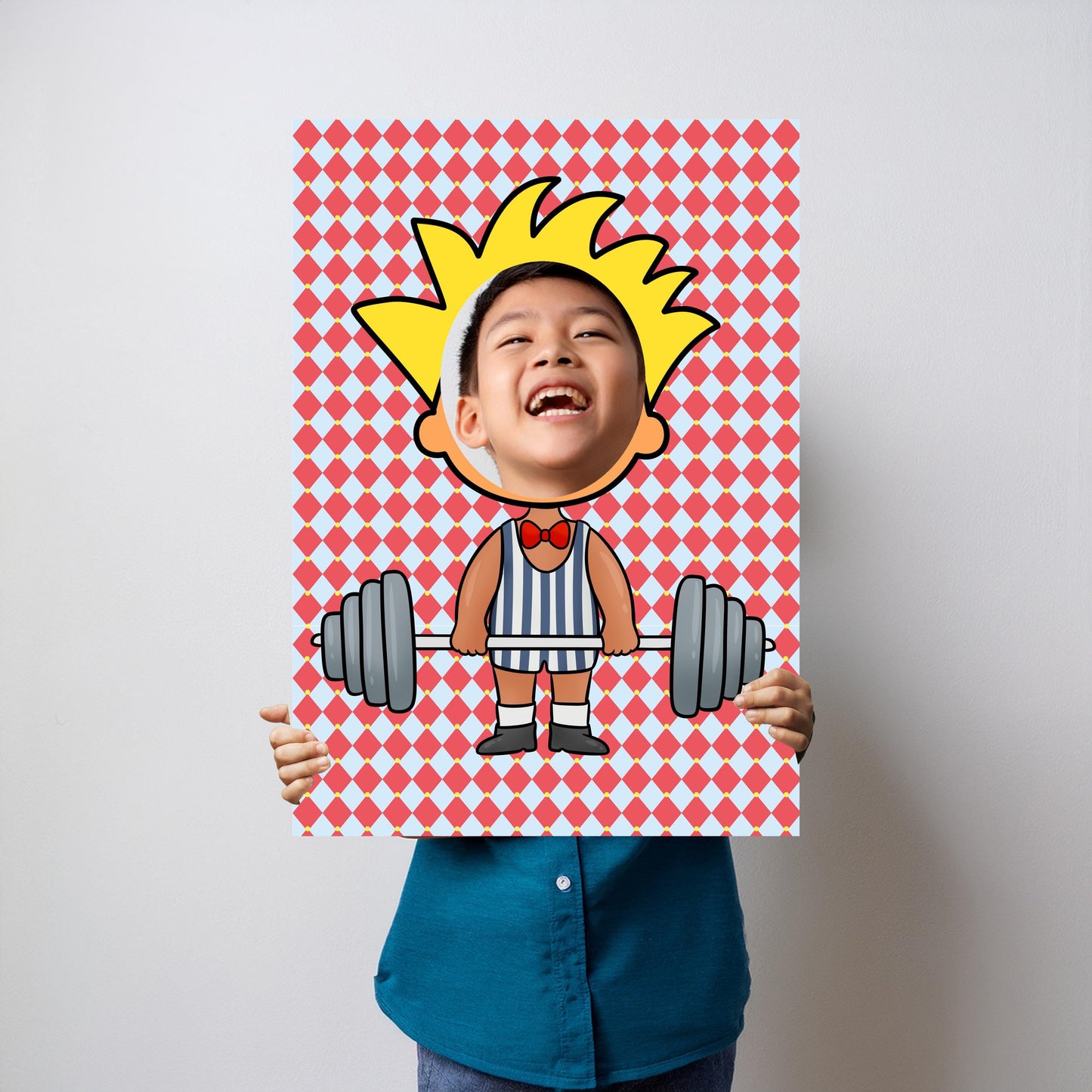 Strongman Photo Booth Prop – Circus Party Face Cut-Out (5 mm Foam)