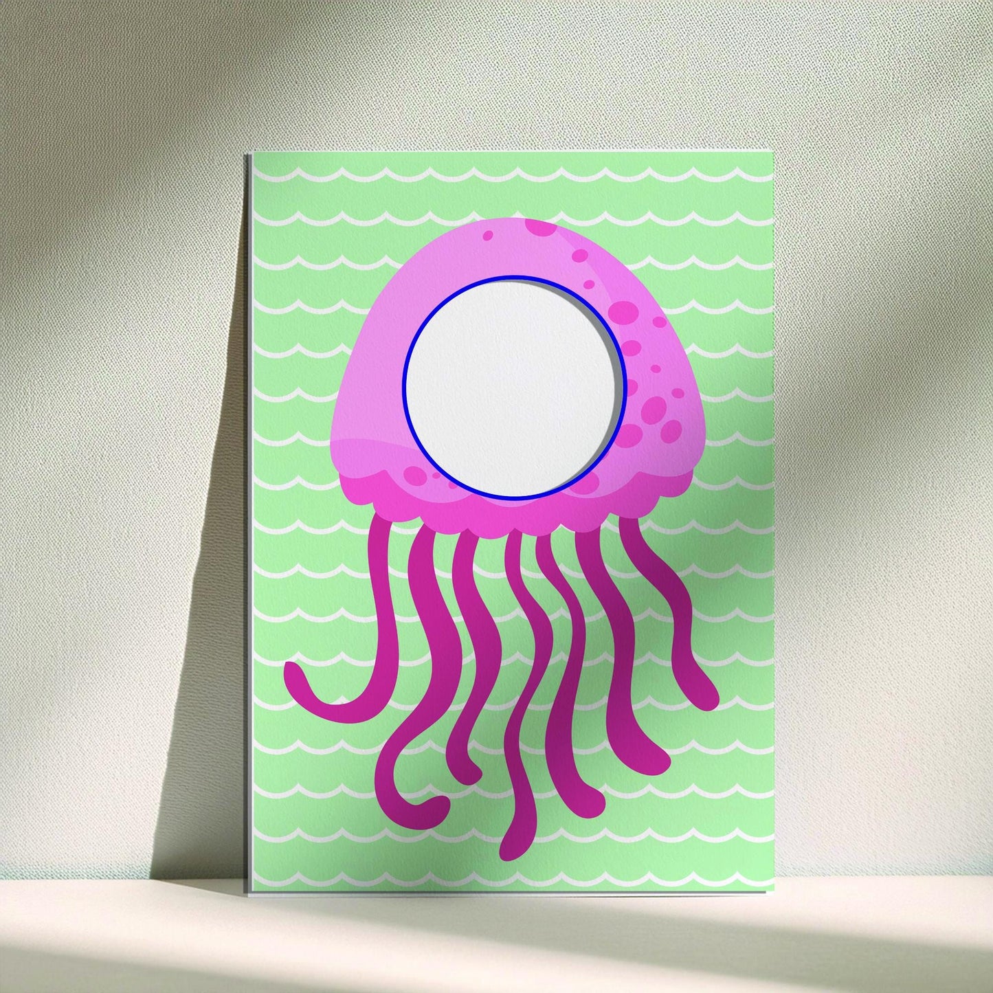 Jellyfish Photo Booth Prop – Under-the-Sea Face Cut-Out (5 mm Foam)
