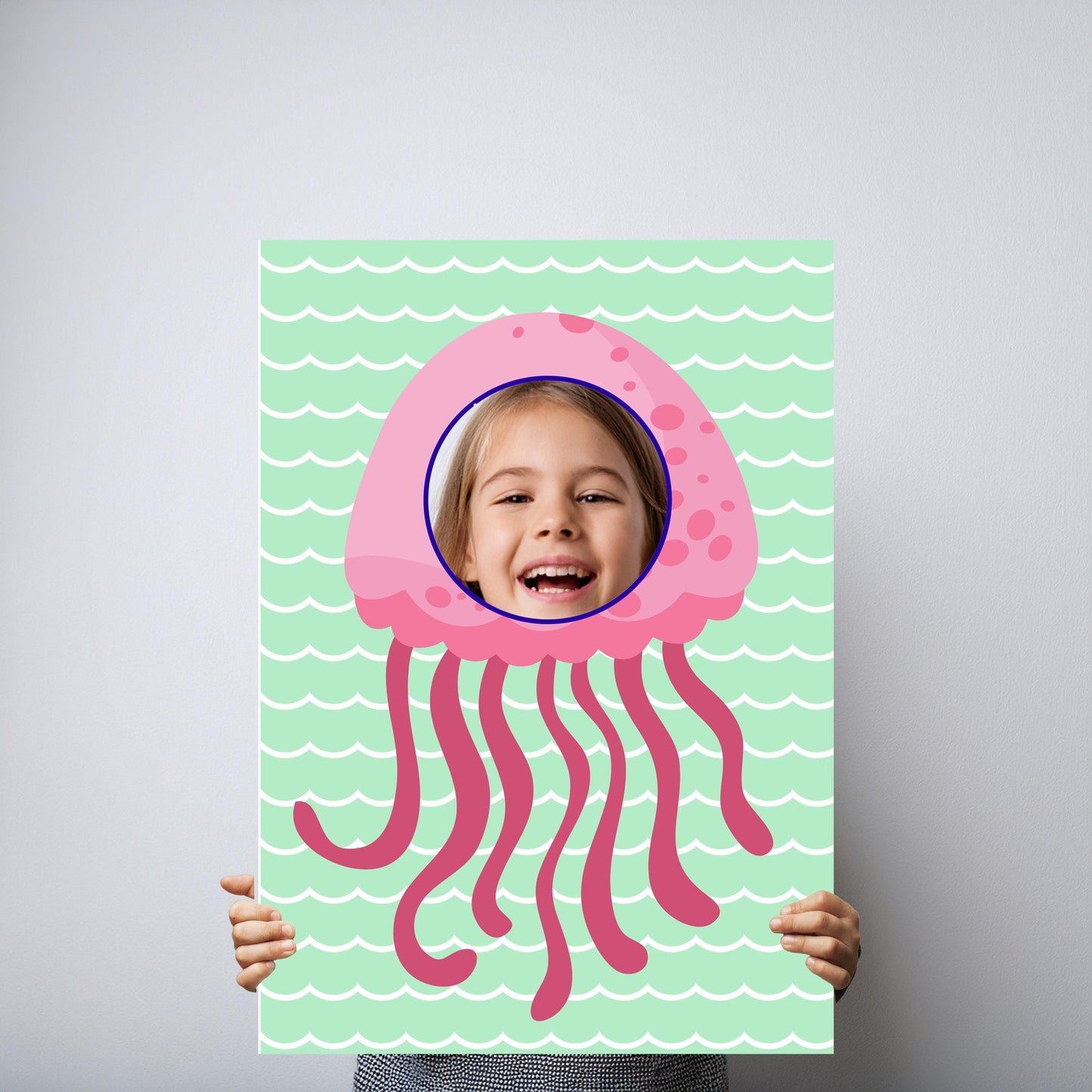 Jellyfish Photo Booth Prop – Under-the-Sea Face Cut-Out (5 mm Foam)