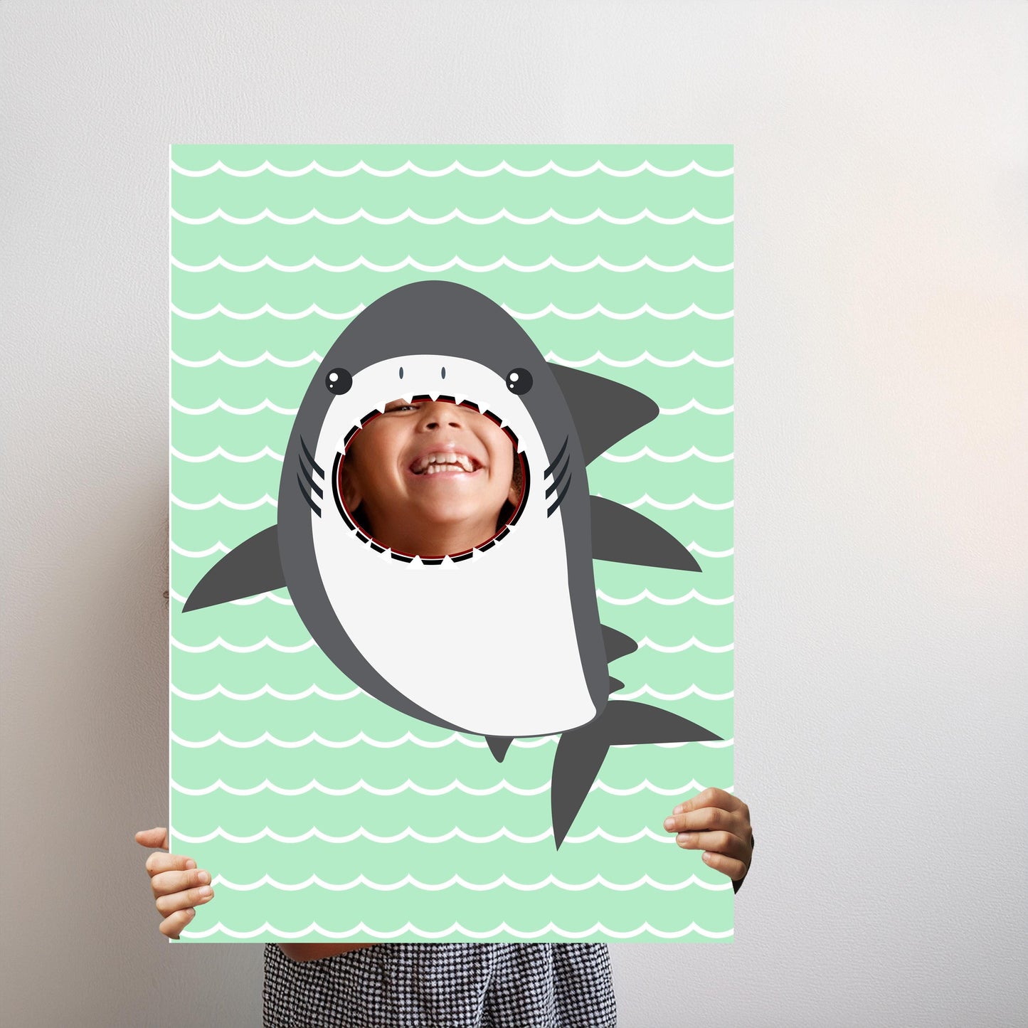 Shark Photo Booth Prop – Under-the-Sea Face Cut-Out (5 mm Foam)