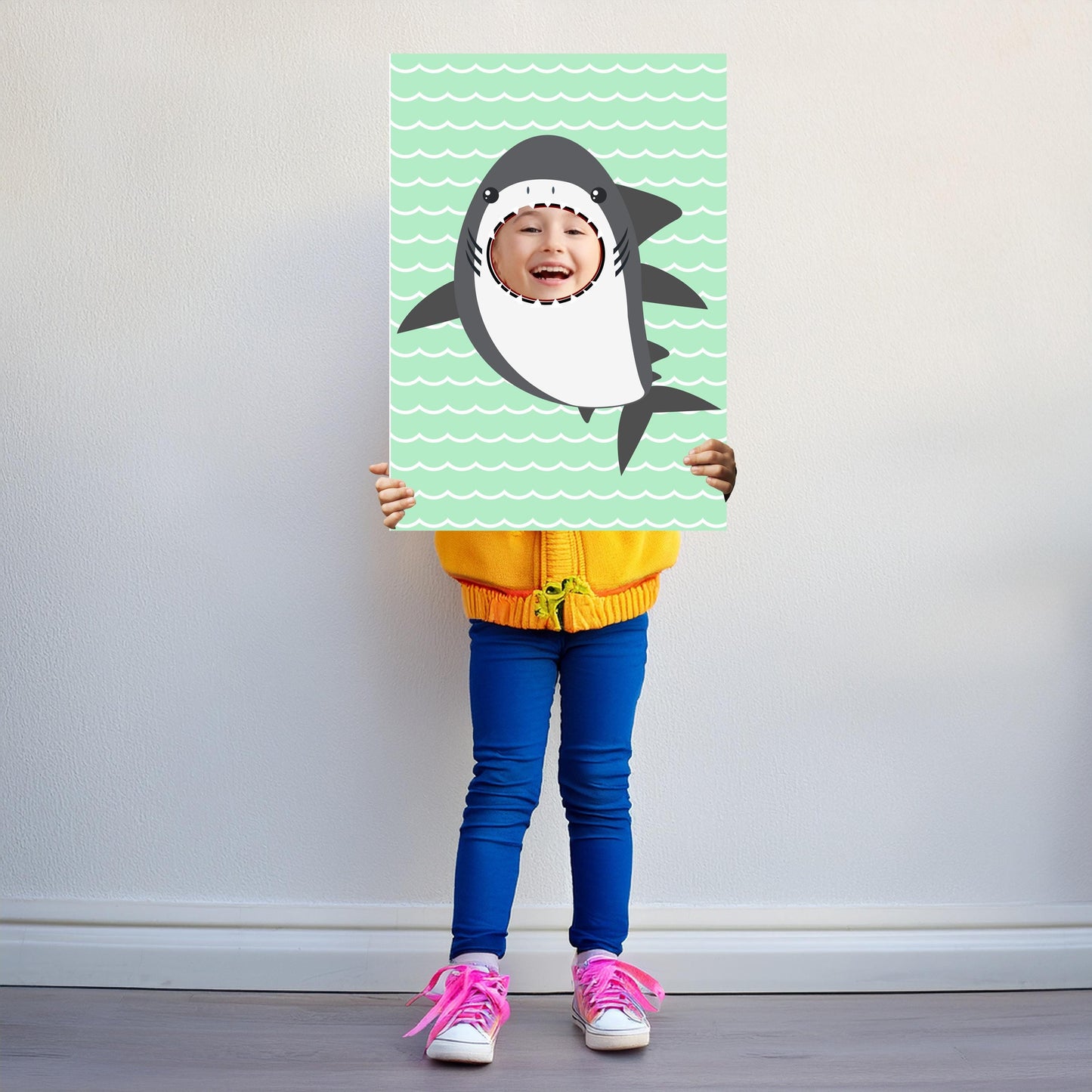 Shark Photo Booth Prop – Under-the-Sea Face Cut-Out (5 mm Foam)