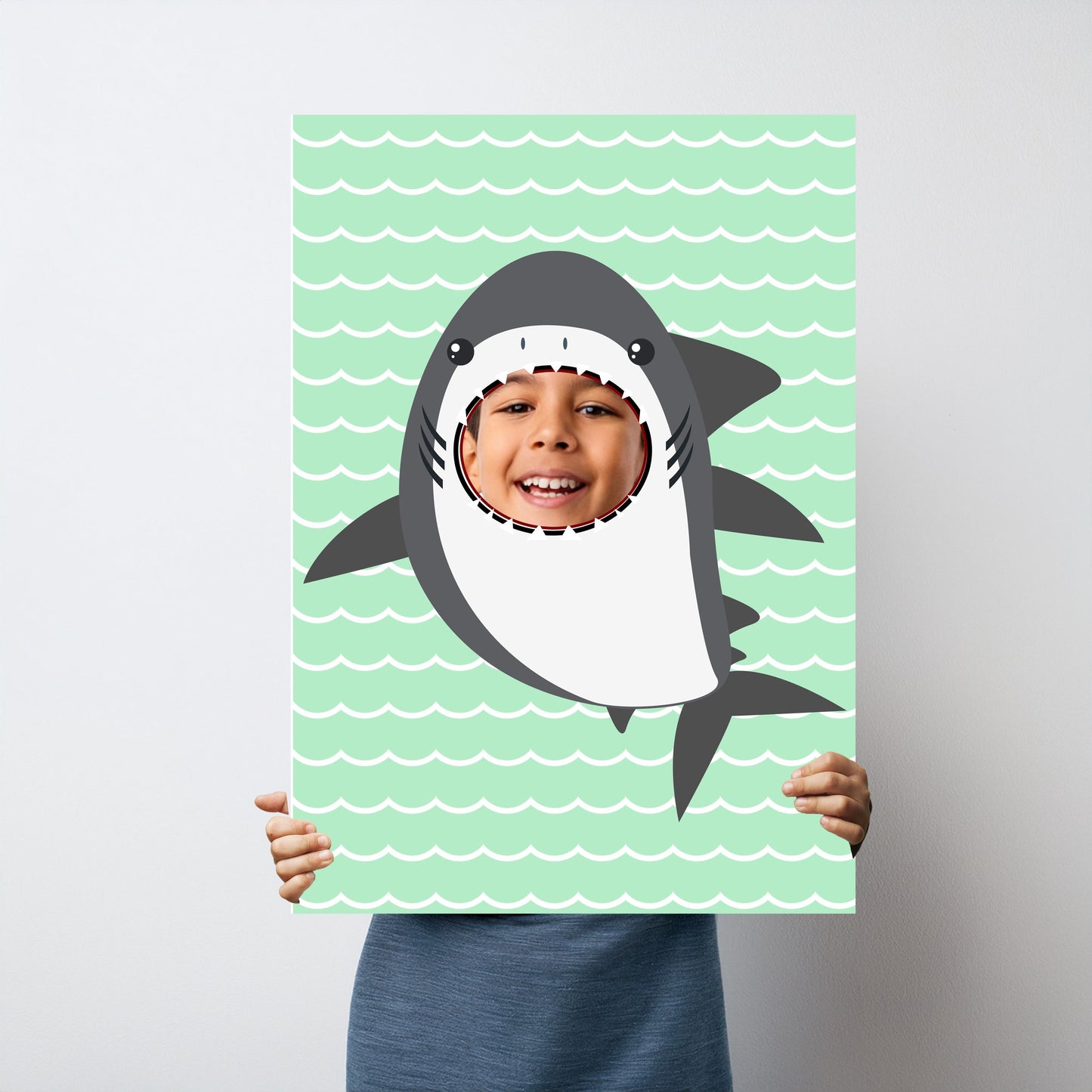 Shark Photo Booth Prop – Under-the-Sea Face Cut-Out (5 mm Foam)