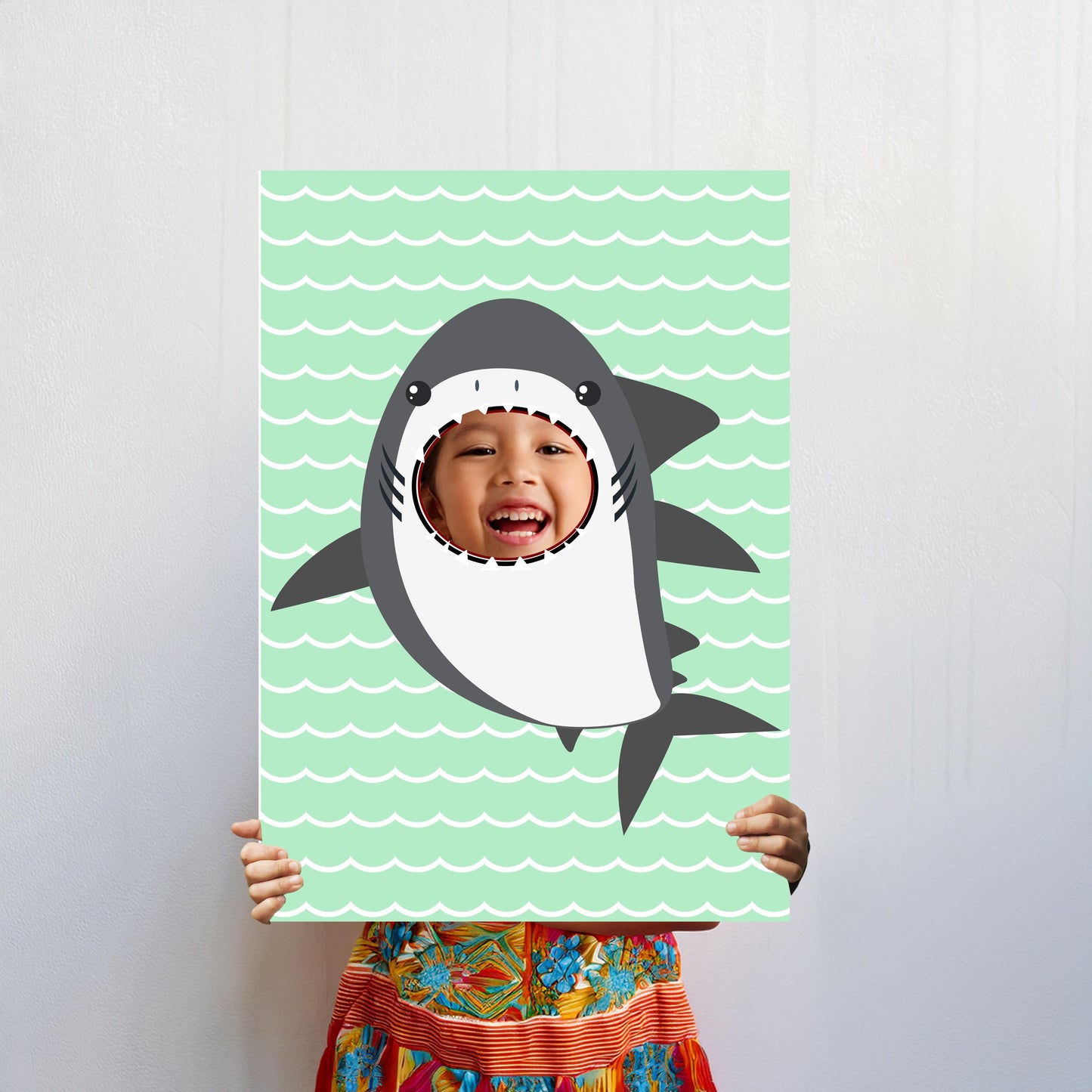 Shark Photo Booth Prop – Under-the-Sea Face Cut-Out (5 mm Foam)