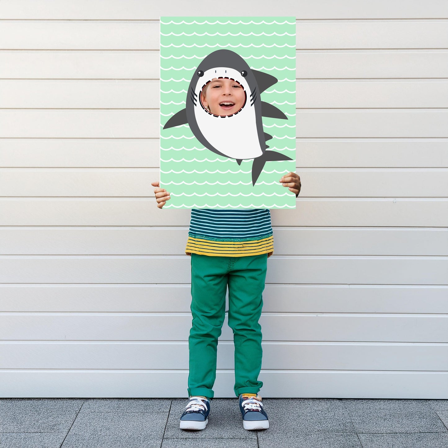 Shark Photo Booth Prop – Under-the-Sea Face Cut-Out (5 mm Foam)