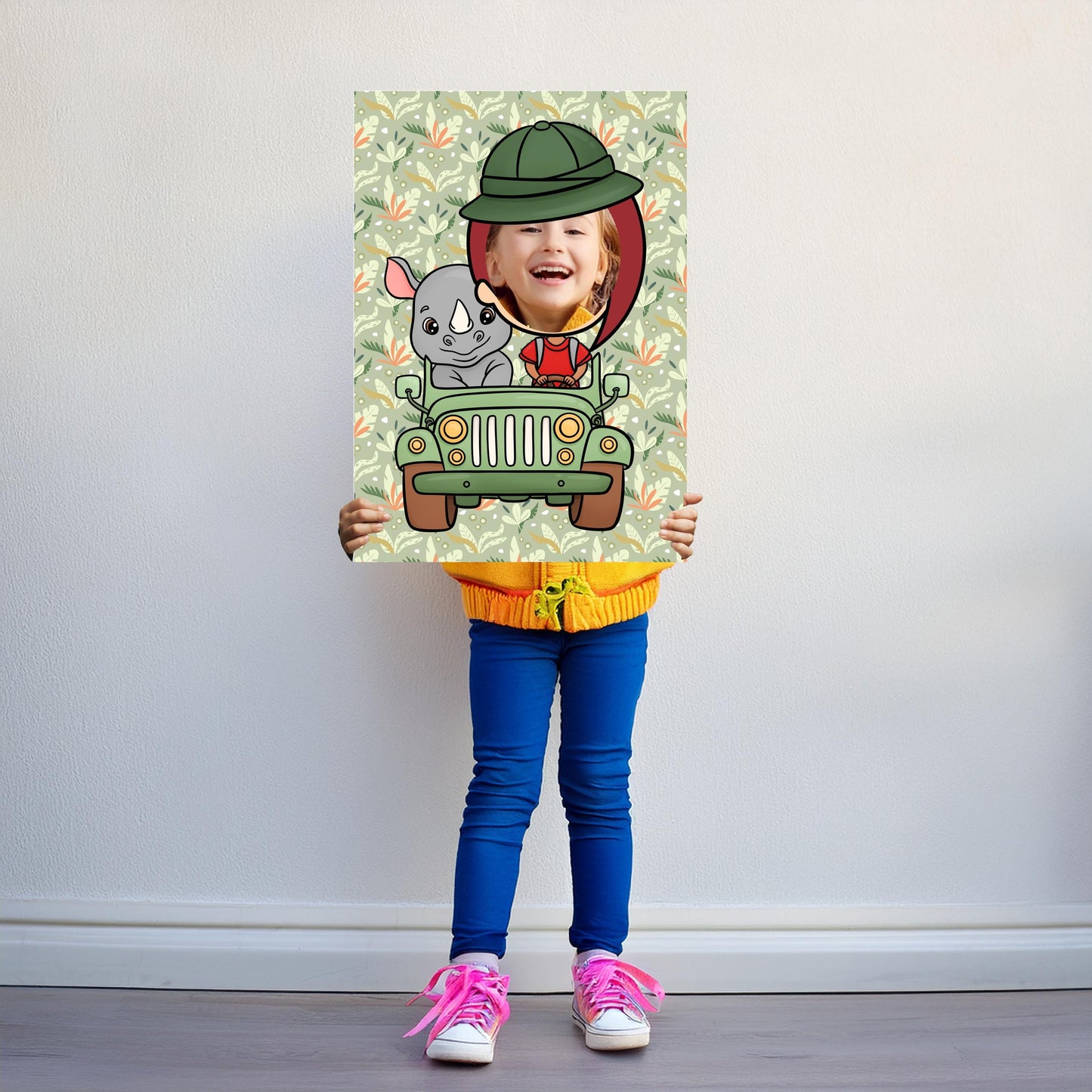 Rhino Safari Photo Booth Prop – Jungle Party Face Cut-Out (5 mm Foam)