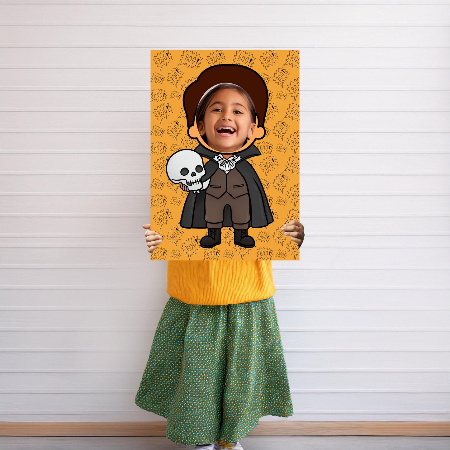 Spooky Boy Photo Booth Prop – Halloween Face Cut-Out (5 mm Foam)