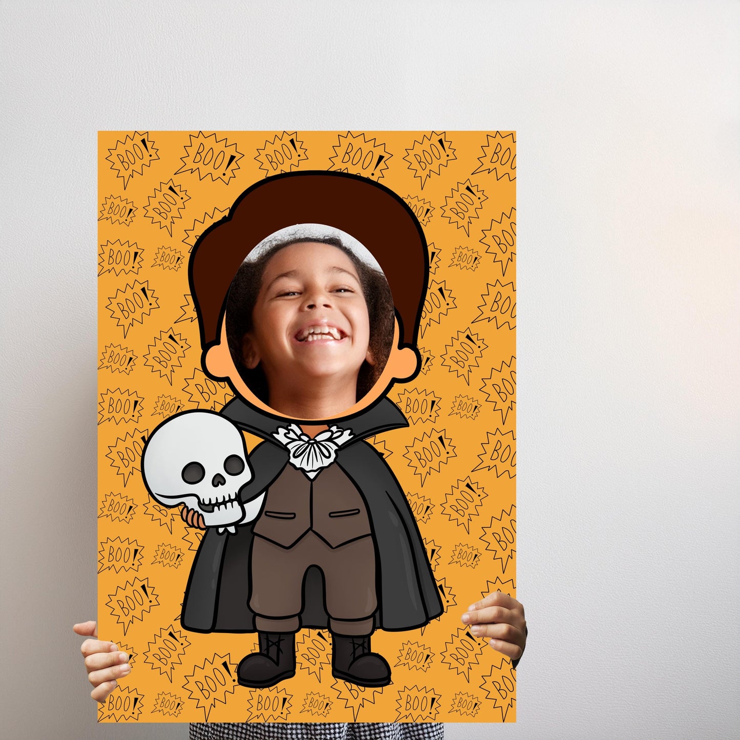 Spooky Boy Photo Booth Prop – Halloween Face Cut-Out (5 mm Foam)