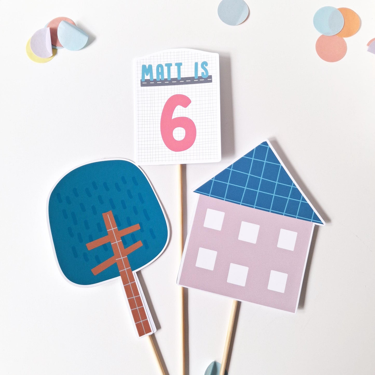 Personalised Car Birthday Cake Topper Set – Transportation Party Décor