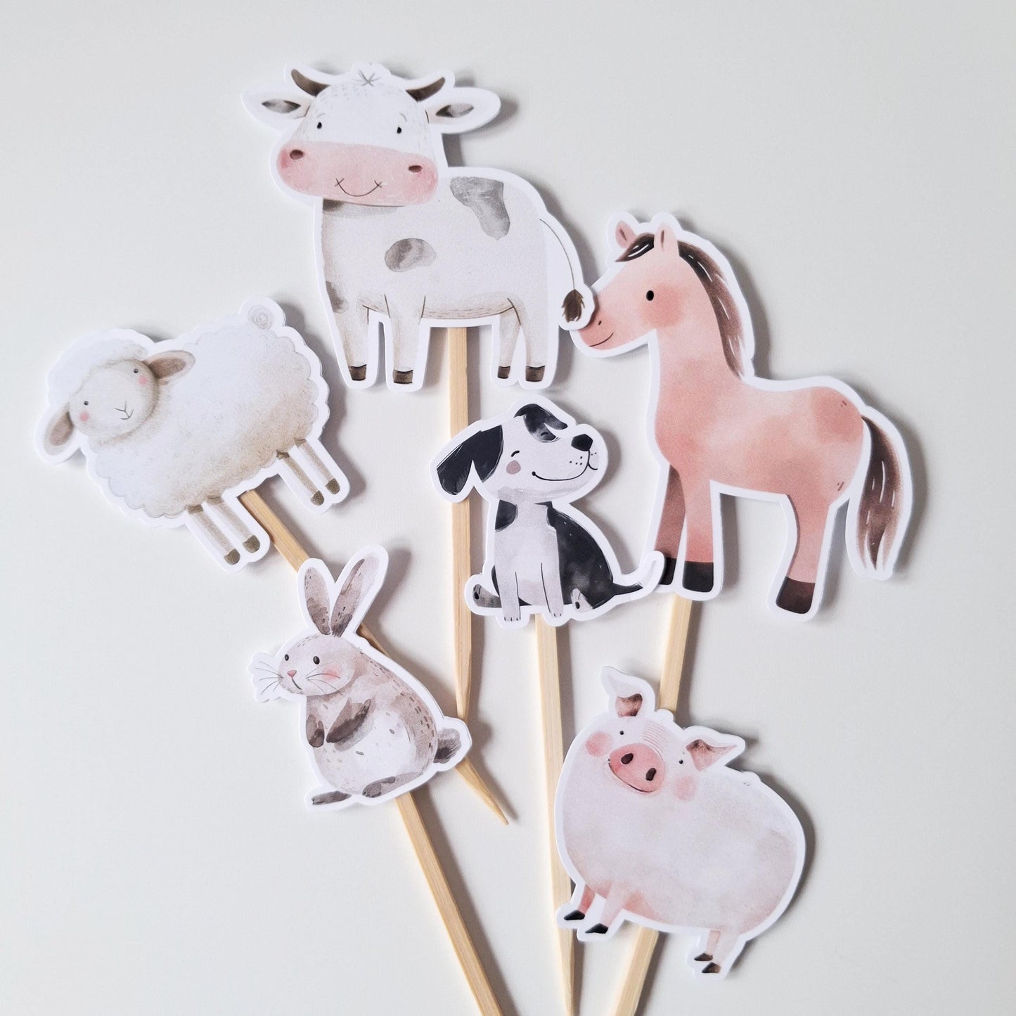 Farmyard Cake Topper Set – Personalised Barn Animal Party Décor