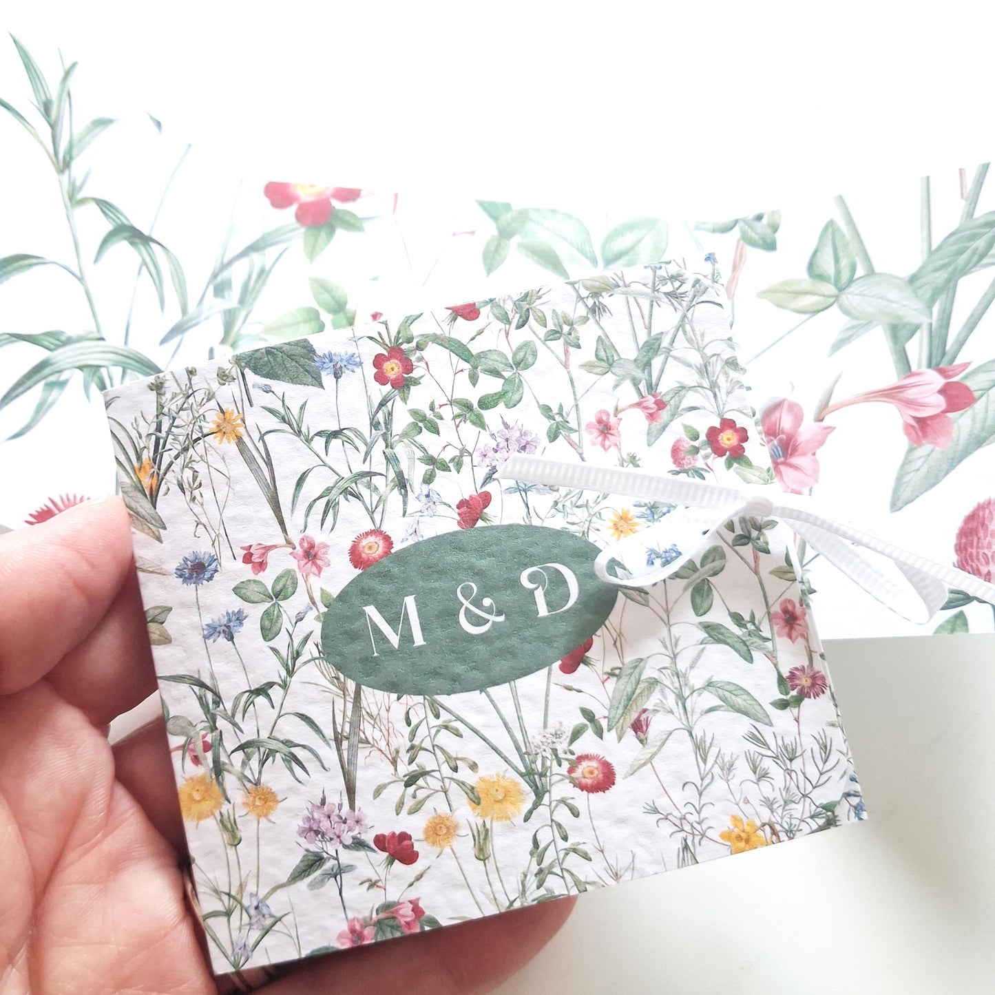 Personalised Botanical Wedding Favours – Chocolate Thank-You Treats